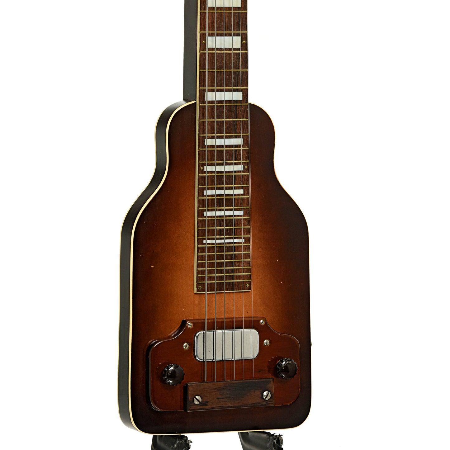 Front and side of Sherwood Deluxe Lap Steel Guitar 