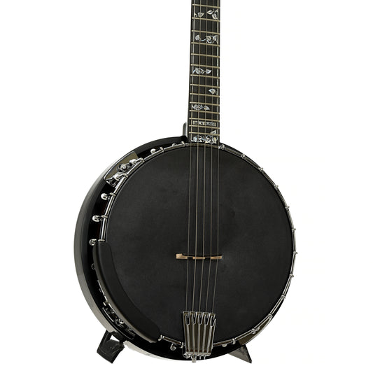 Front and side of Gold Tone Mastertone New 2025 Specs ML-1 "Missing Link" Baritone Banjo