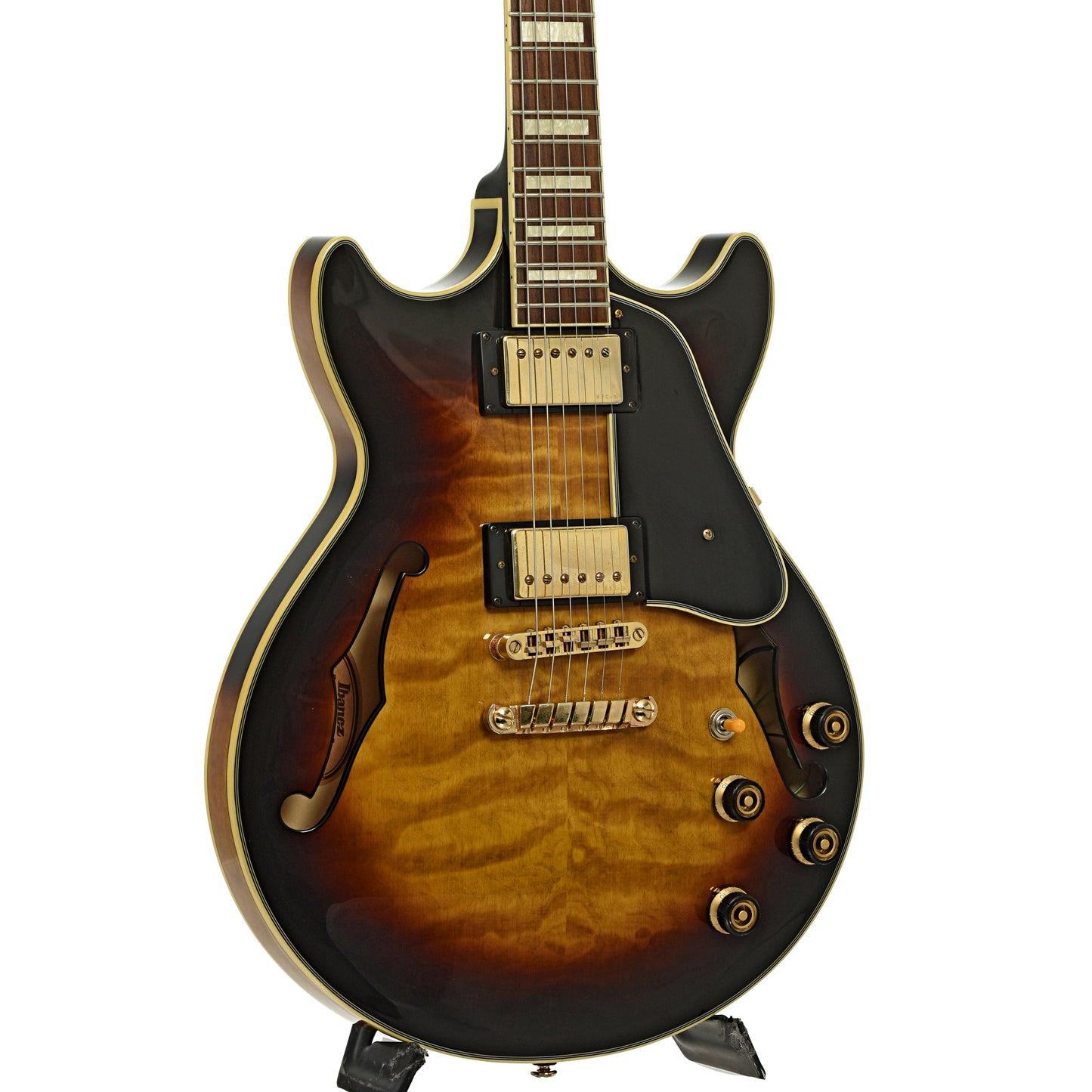 Front and side of Ibanez Artcore Series  AM93-AYS-12-01 Hollowbody Electric Guitar 