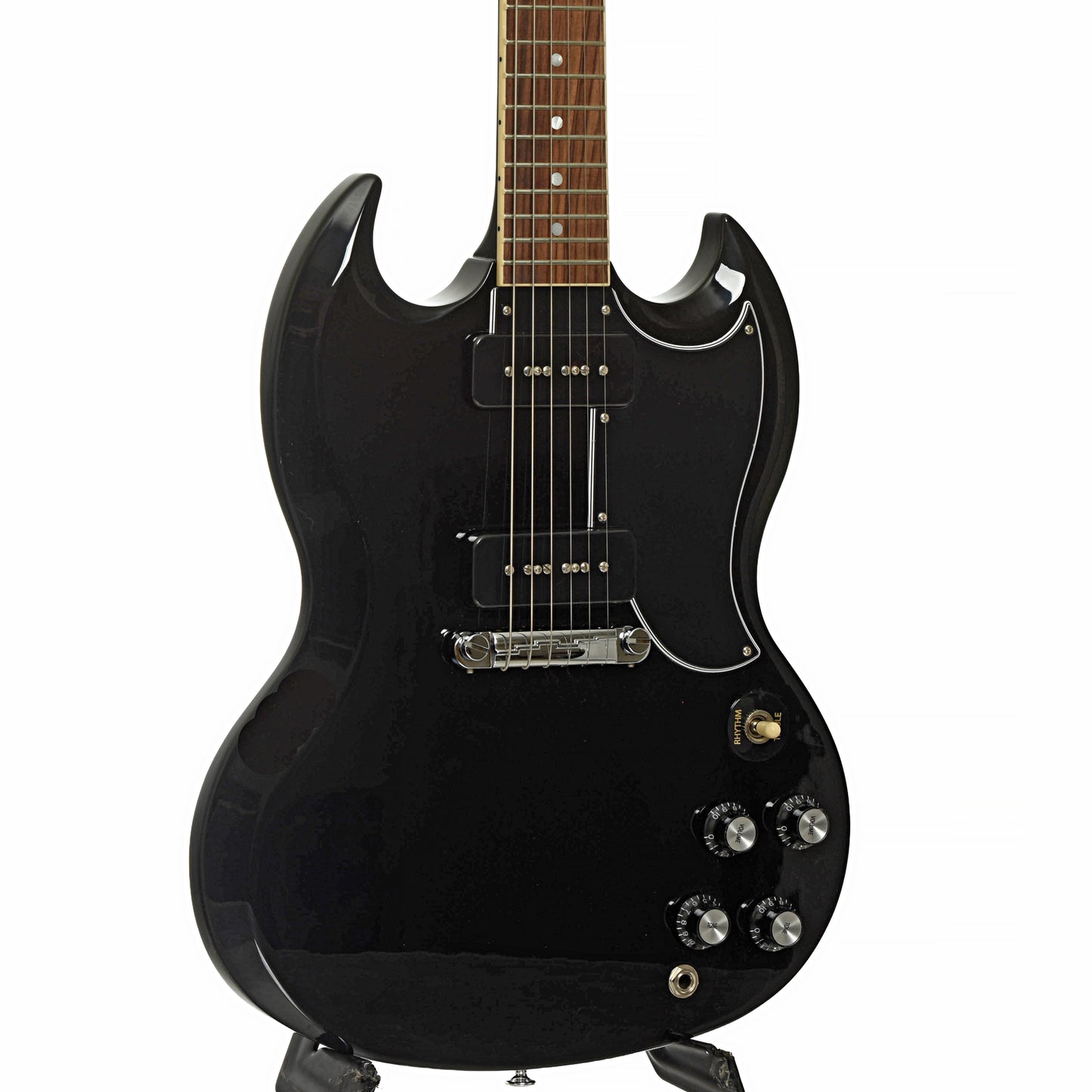 Front and side of Gibson SG Special Electric Guitar & Case, Ebony