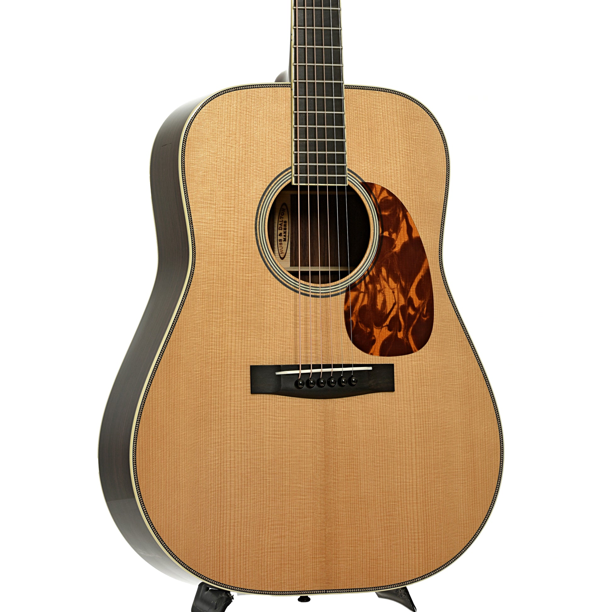 Front and side of Huss and Dalton TDR-Pilgrim Custom Acoustic Guitar 