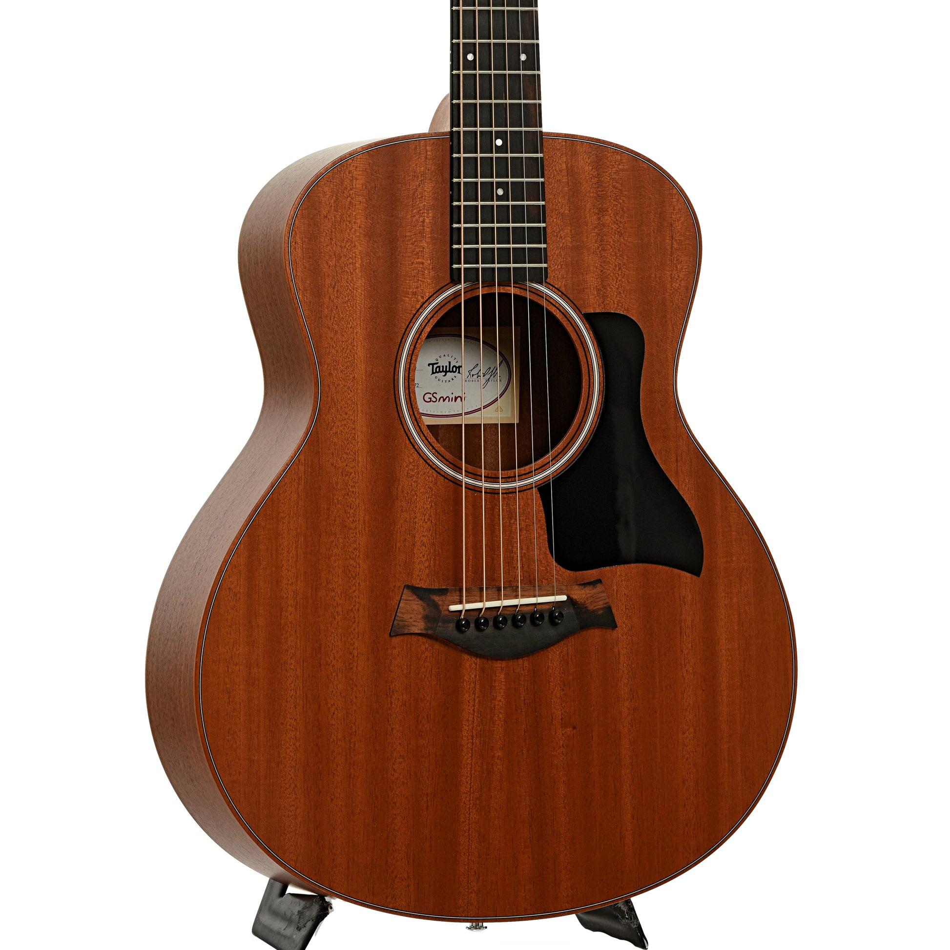 Front and side of Taylor GS Mini Mahogany Acoustic Guitar 