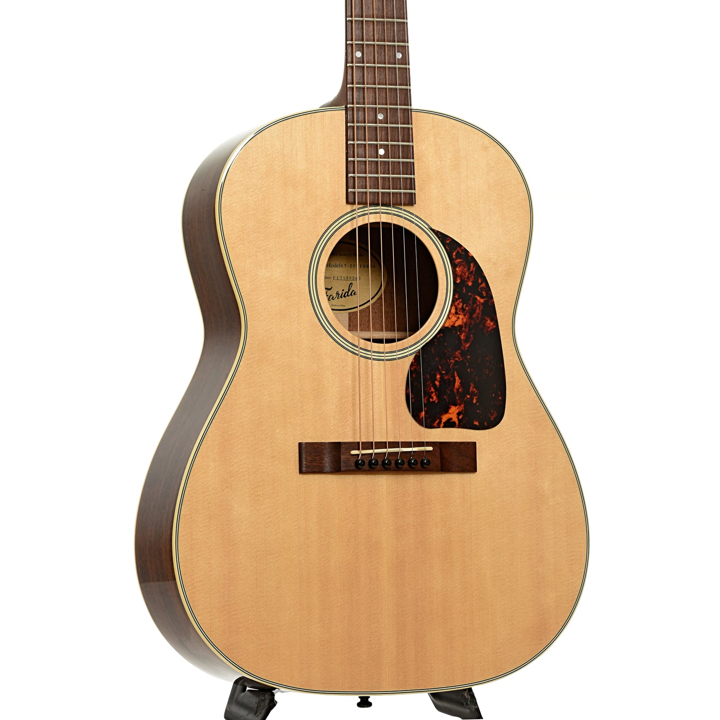 Front and side of Farida Old Town Series OT-25 Wide NA Acoustic Guitar