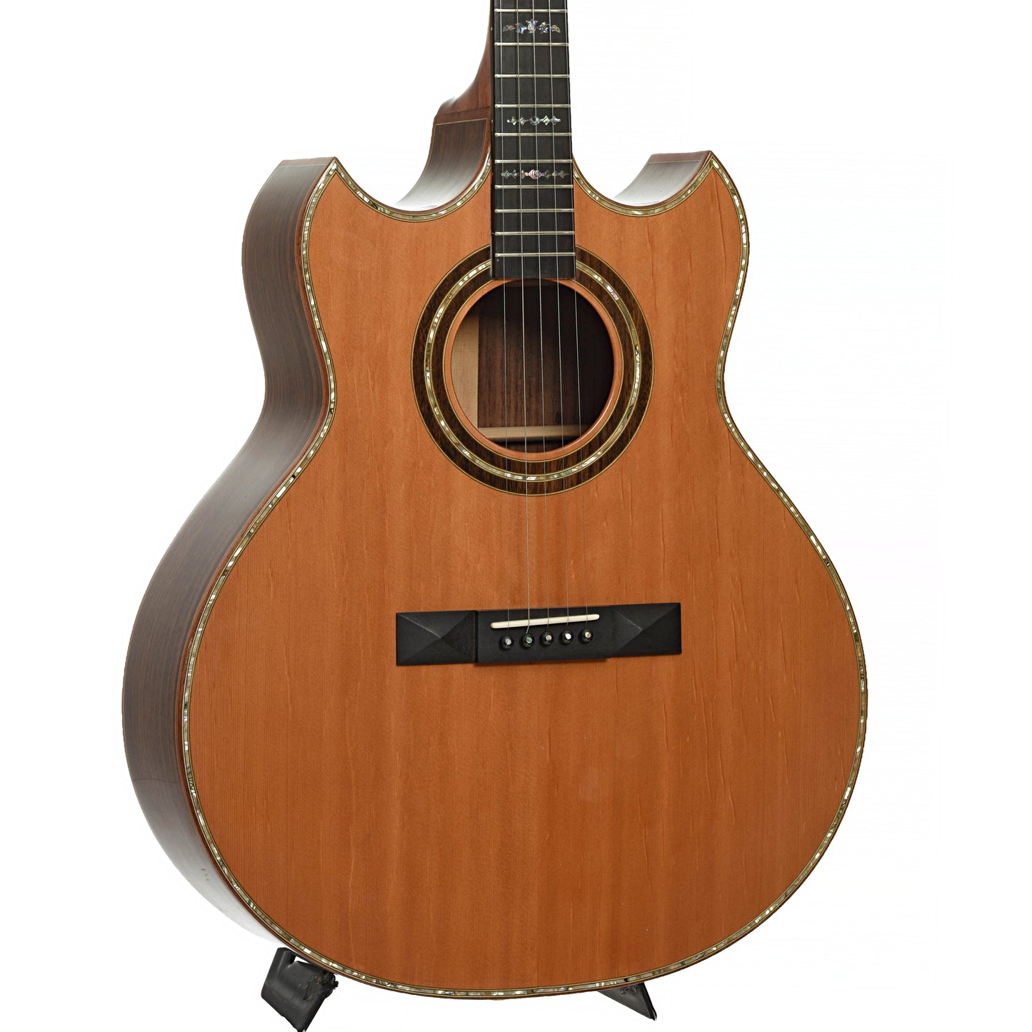 Front and side of Doc Fossey Model 2 Banjitar