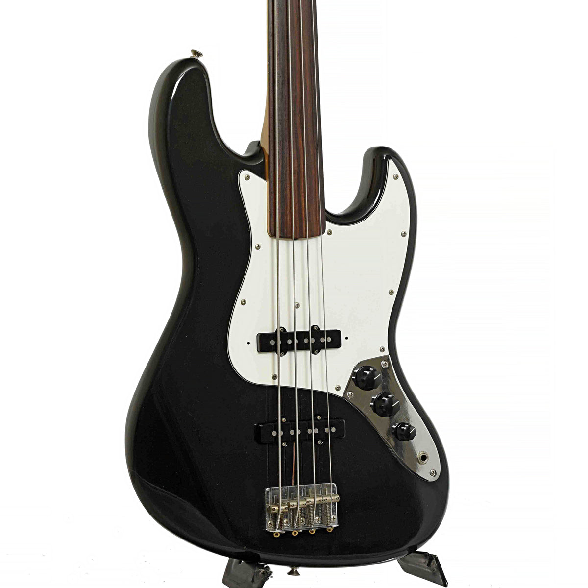 Front and side of Fender Jazz Fretless Electric Bass