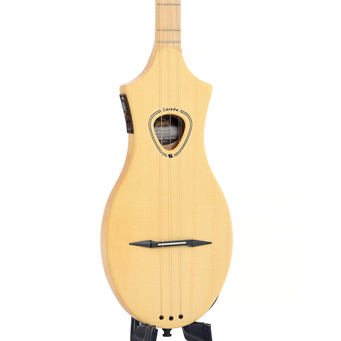 Front and side of Seagull M4 "Merlin" 4-String Diatonic Acoustic Instrument with Pickup