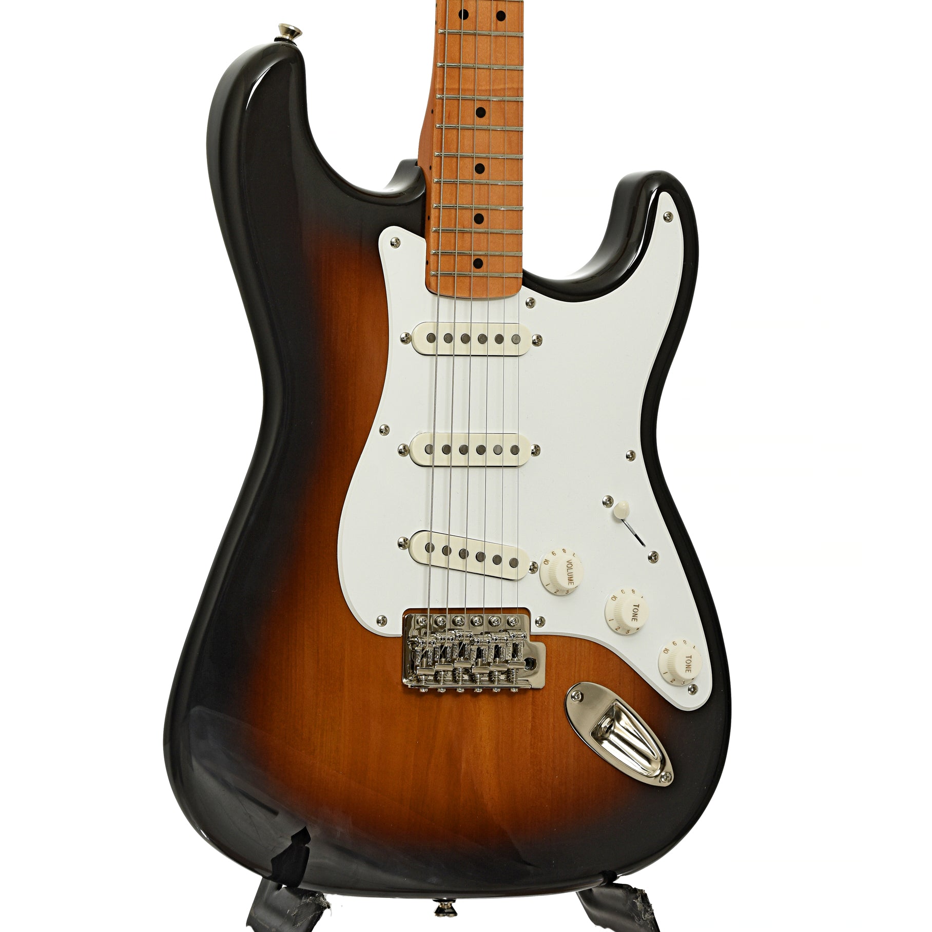 Front and side of Fender Squier Classic Vibe Stratocaster 