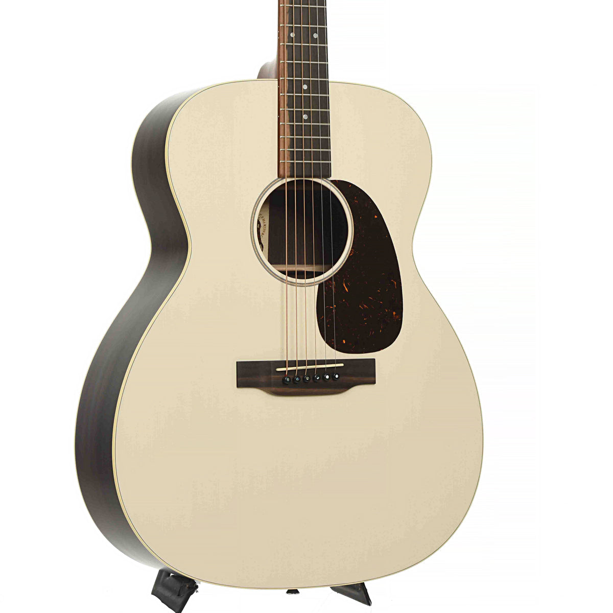 Front & Side of Martin J-16E Acoustic Guitar & Gigbag, Cream
