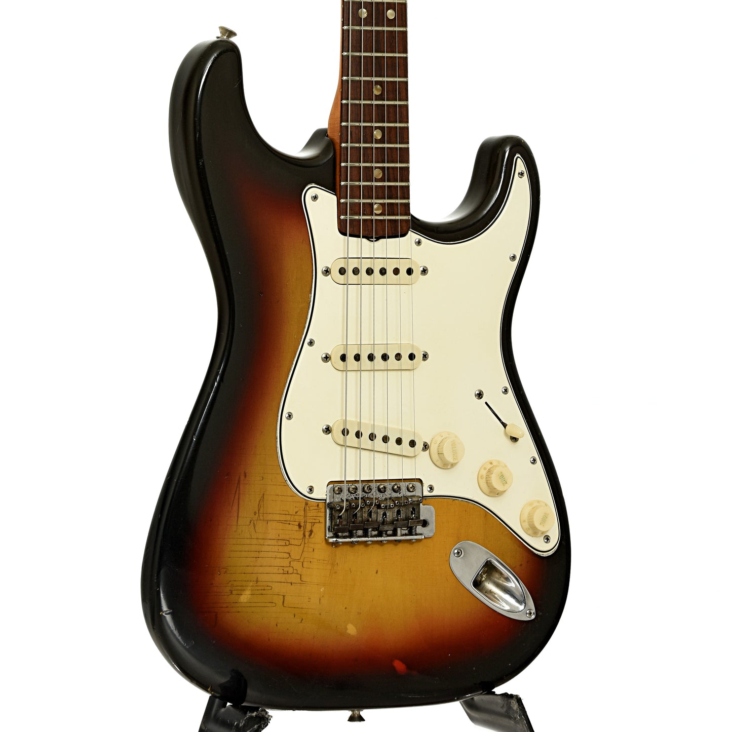Front and side of Fender Stratocaster