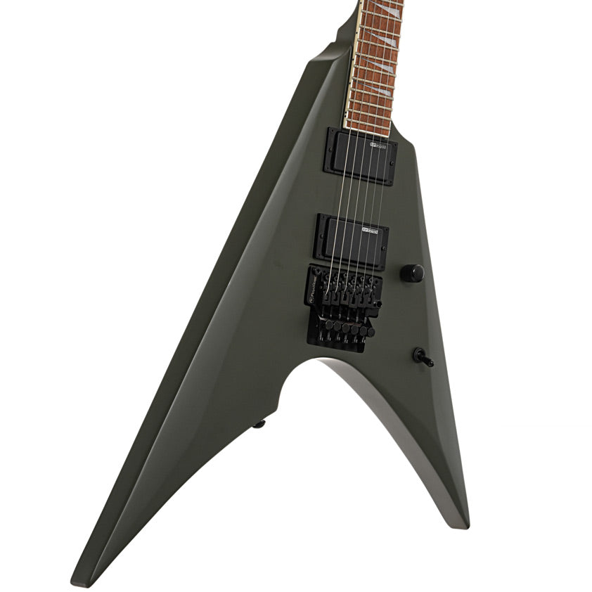 Front and side of ESP LTD Arrow-200, Military Green Satin