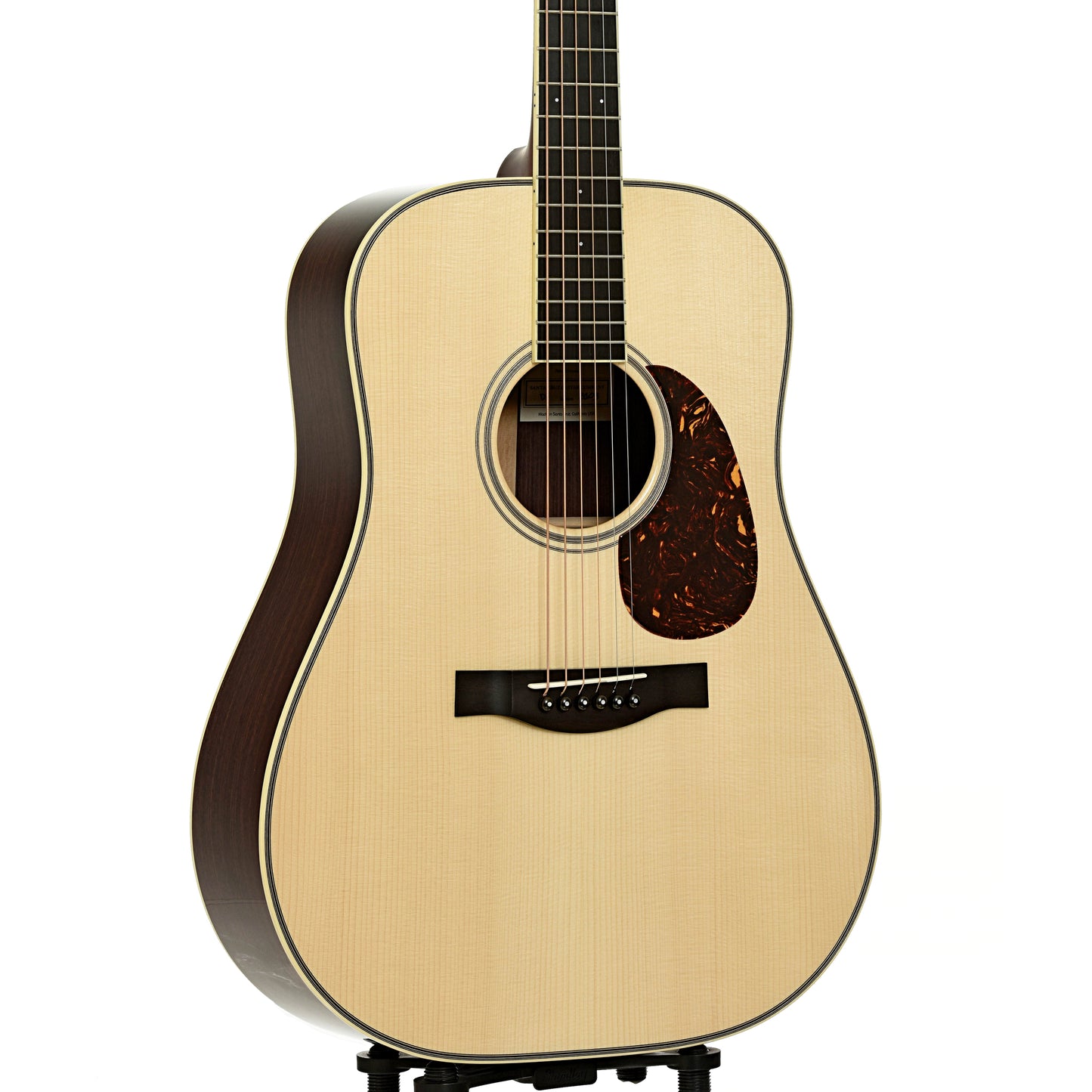 Front and side of Santa Cruz Custom D Dreadnought Acoustic Guitar