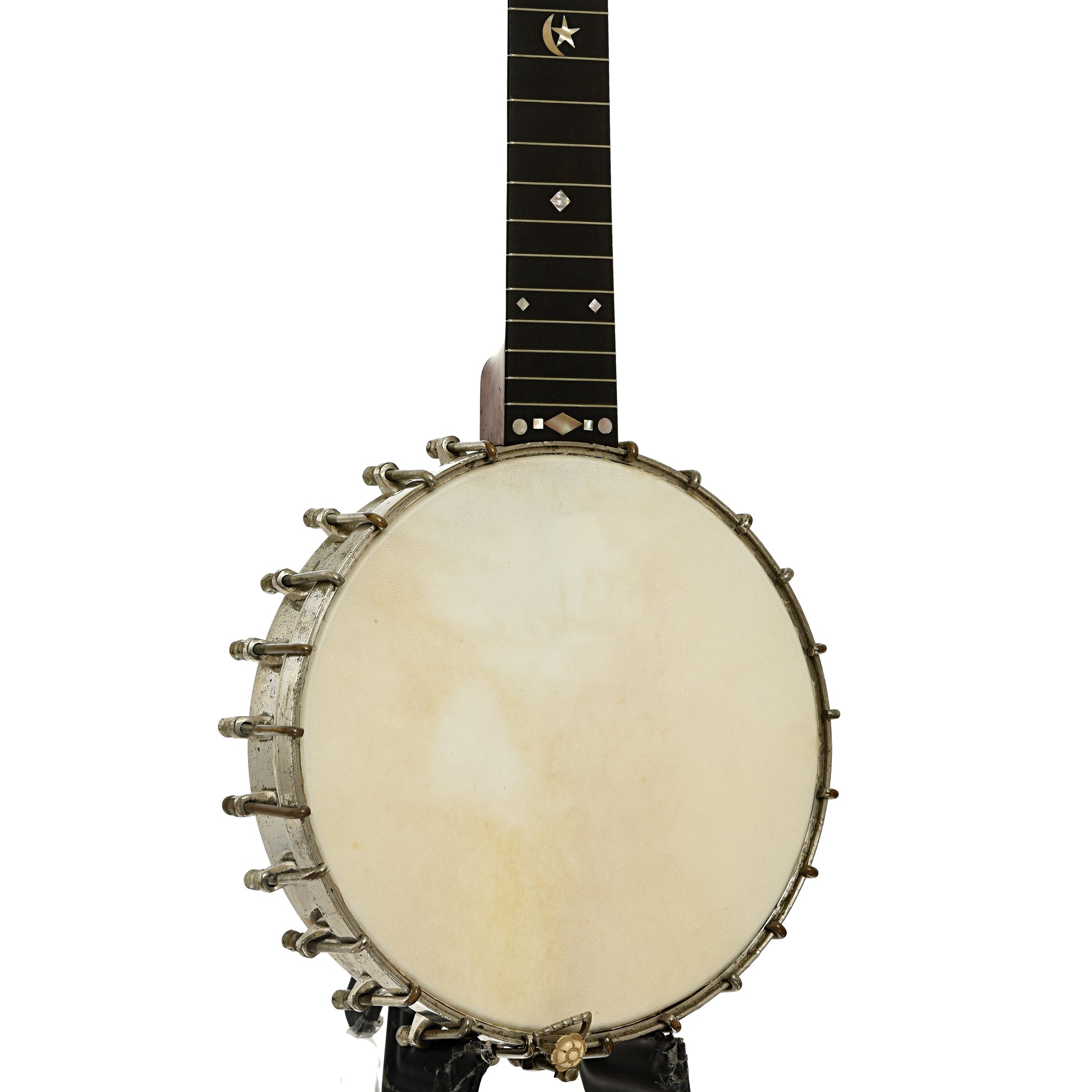 Front and side of S.S. Stewart Lady Stewart No.2 Openback Banjo