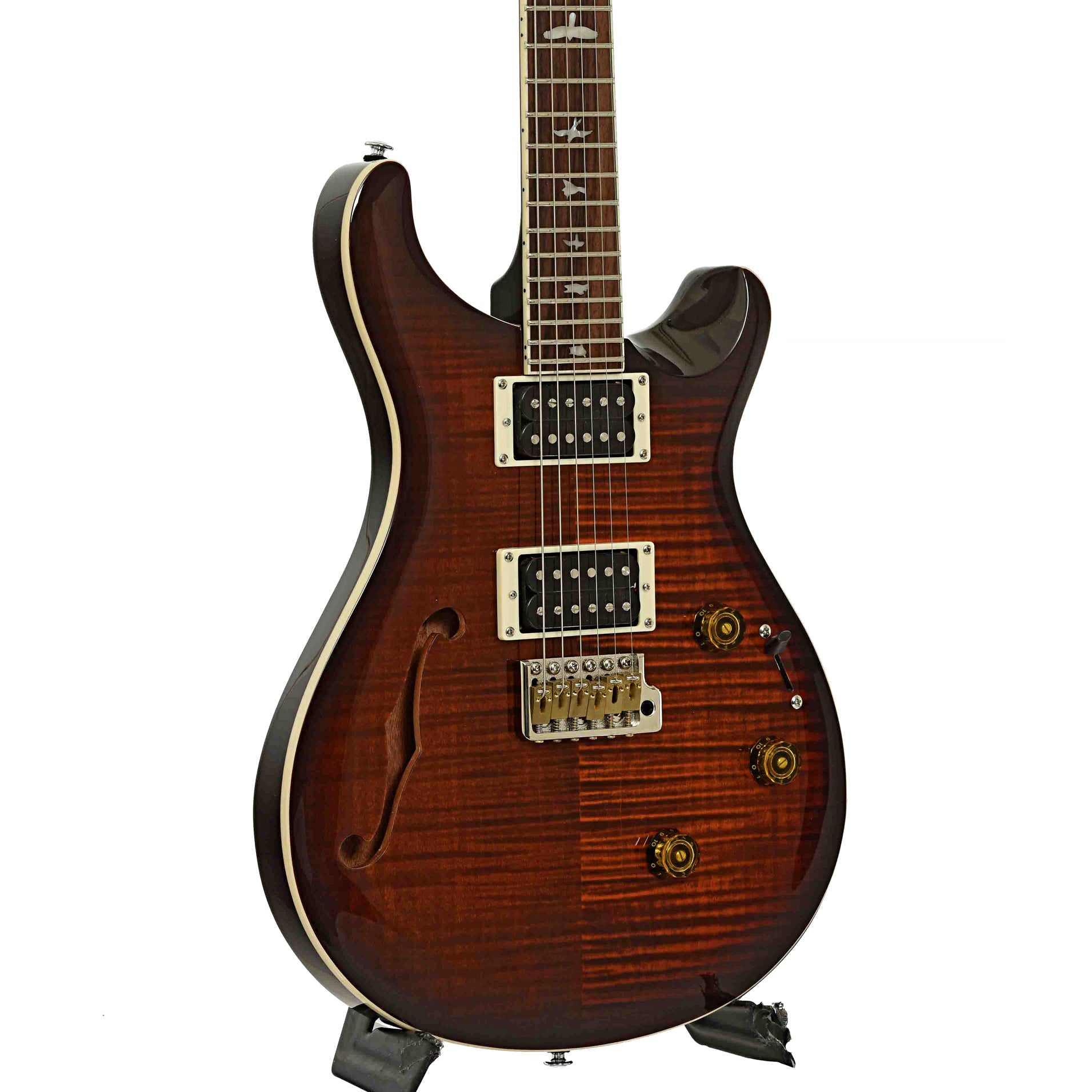 Front and side of PRS SE Custom 24 Semi-Hollow Piezo Electric Guitar