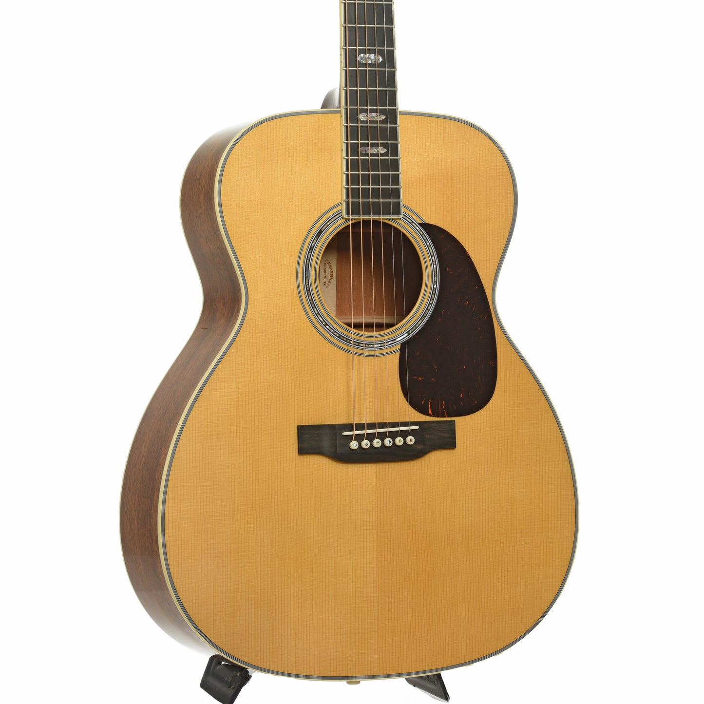 Front and side of Martin Custom Shop J-40 Mahogany Acoustic Guitar 