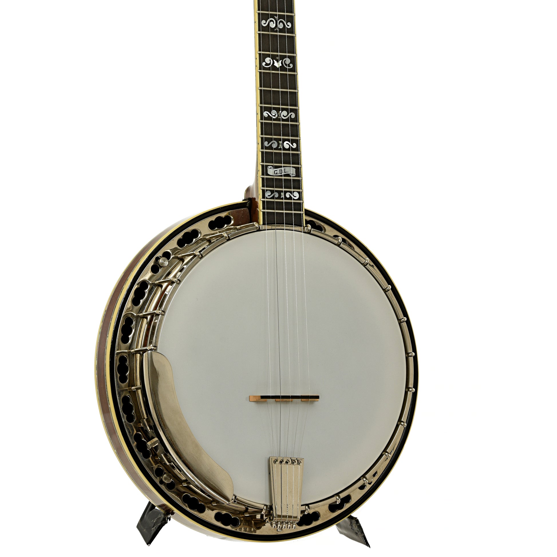 Front and side of Deering GDL Resonator Banjo 