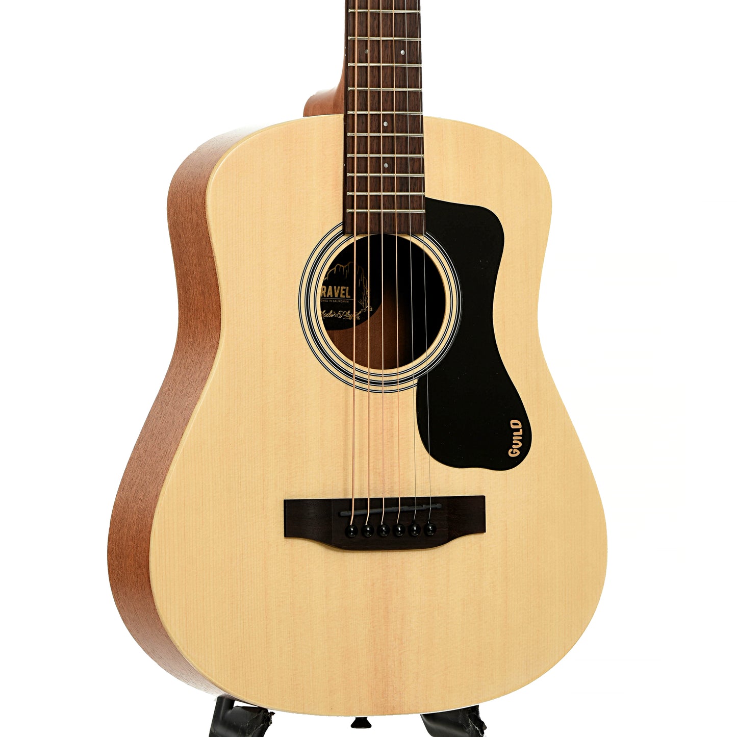 Front and side of Guild Travel Spruce Acoustic Guitar