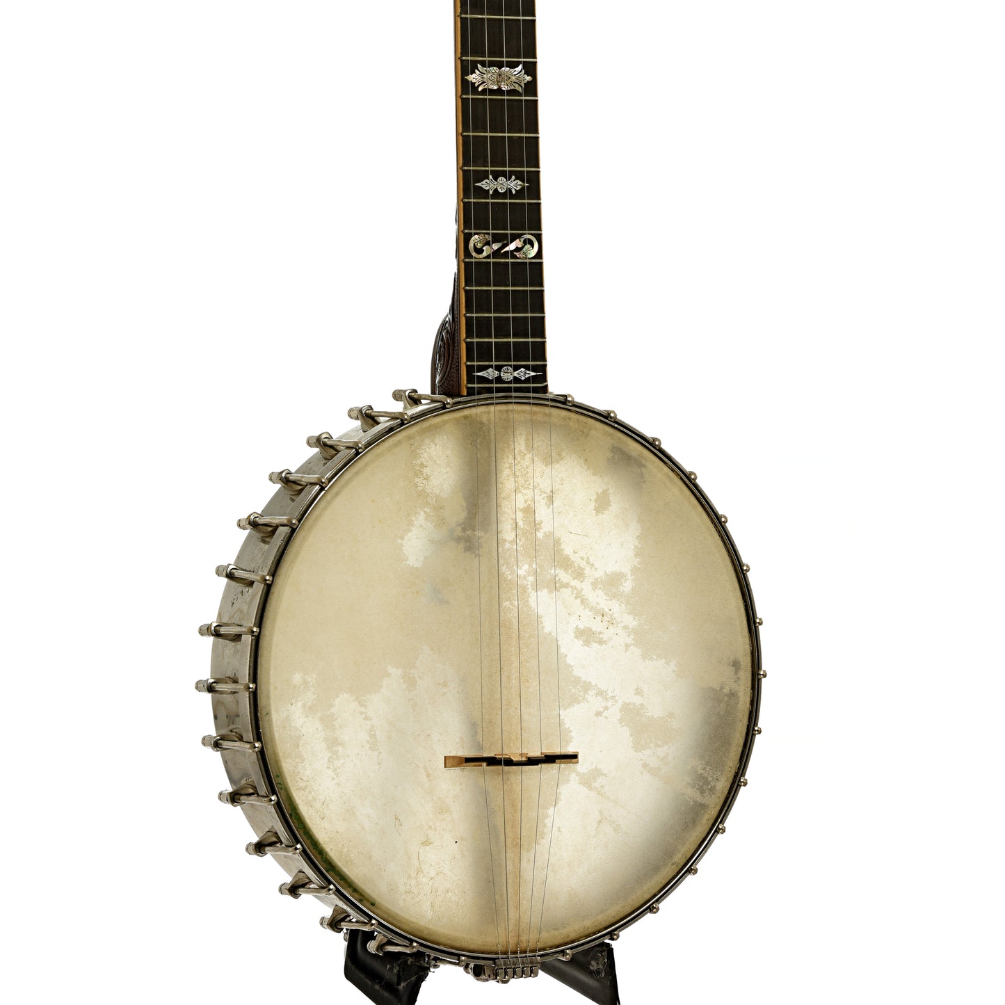 Front and side of Fairbanks Special Electric No.5 Openback Banjo