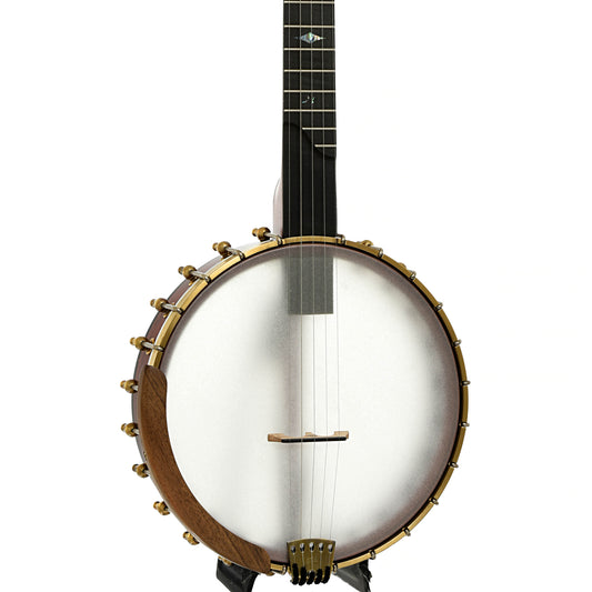 Front and side of Ome Jubilee 11" Openback Banjo, Maple Neck