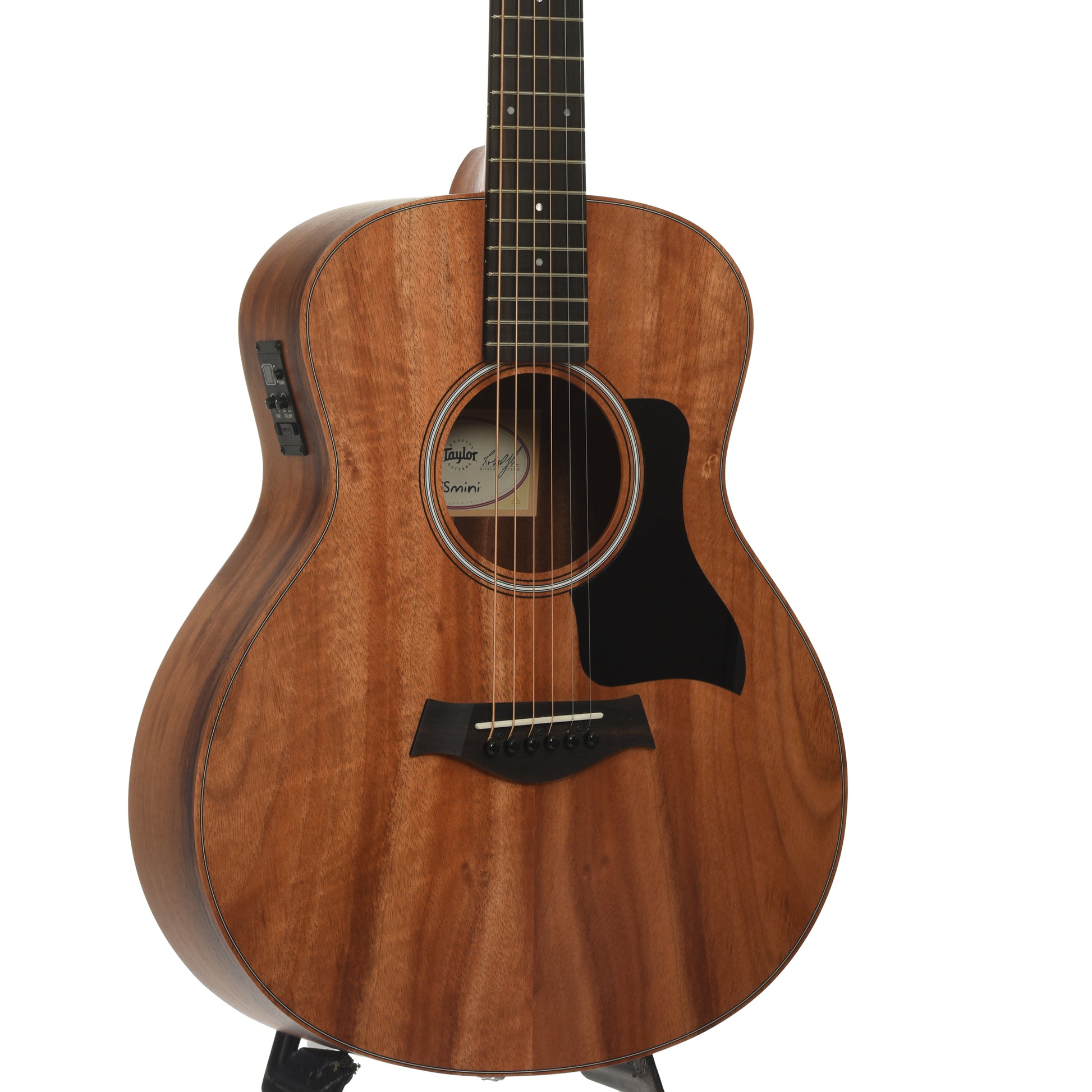 Front and side of Taylor GS Mini E Koa Acoustic-Electric Guitar 