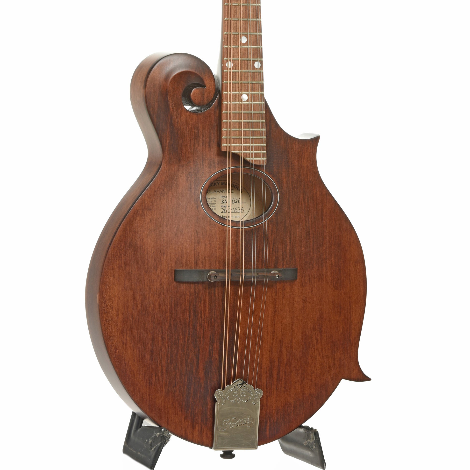 Front and side of Kentucky KM-626 F-Style Oval Hole Mandolin