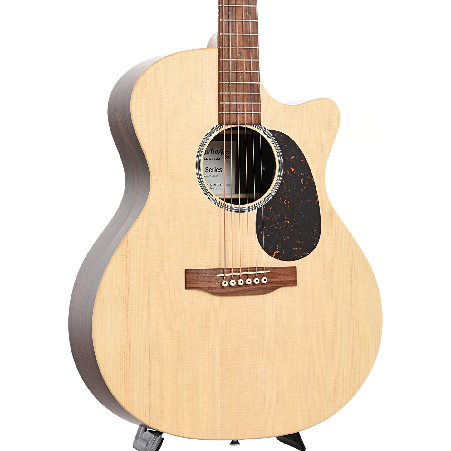 Front and side of Martin GPC-X2E Cocobolo Acoustic Guitar