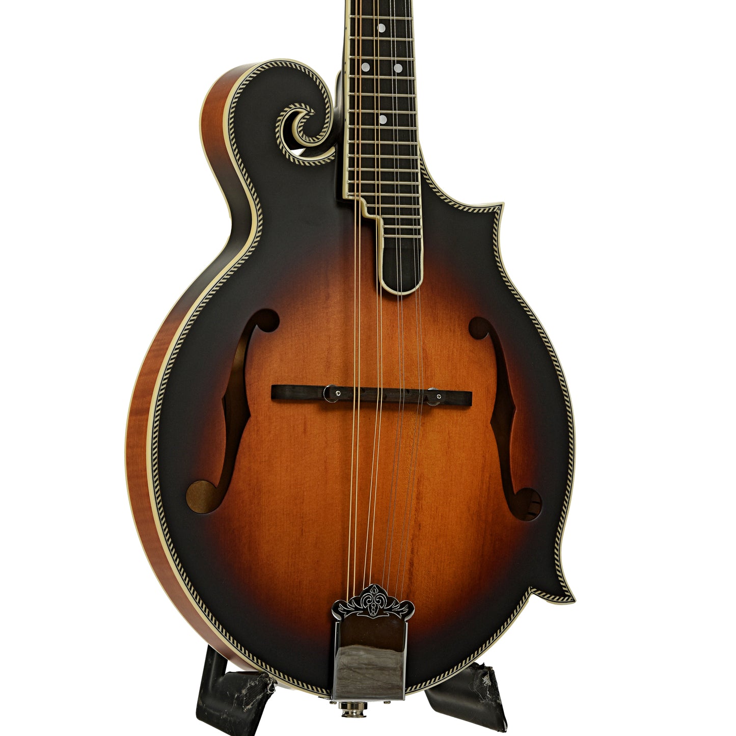 Front and side of Washburn M3SE F-Style Acoustic-Electric Mandolin