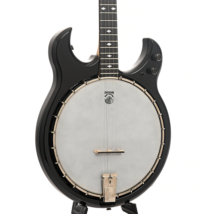 Front and side of Deering Crossfire Electric Banjo