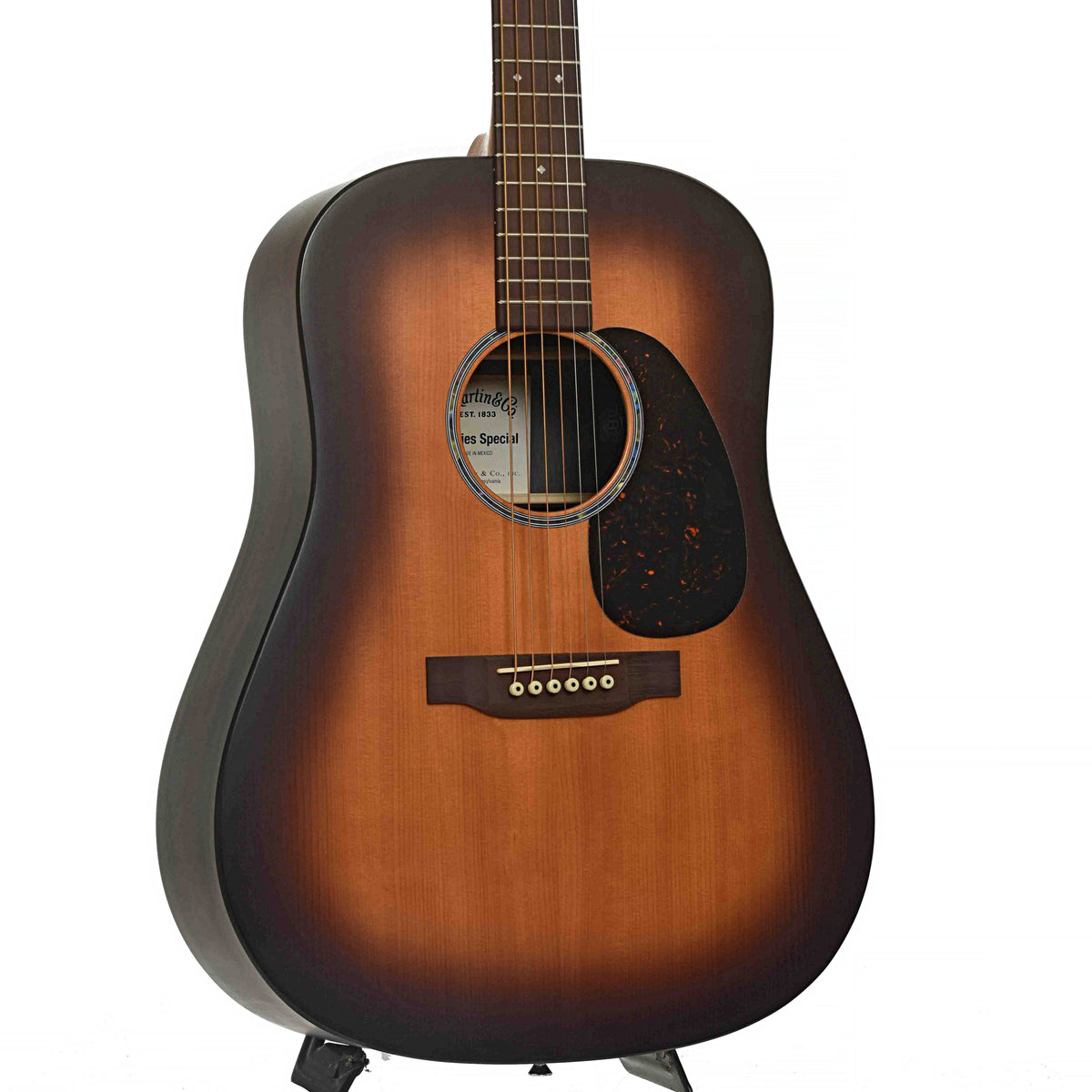 Front & Side of Martin D-X2E Brazilian Burst Special Acoustic Guitar & Gigbag