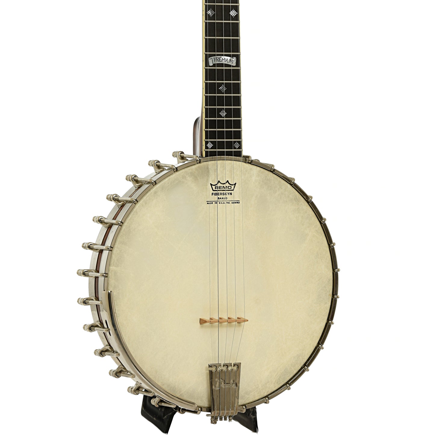 Front and side of Prucha Premium Griffon Open Back Banjo 