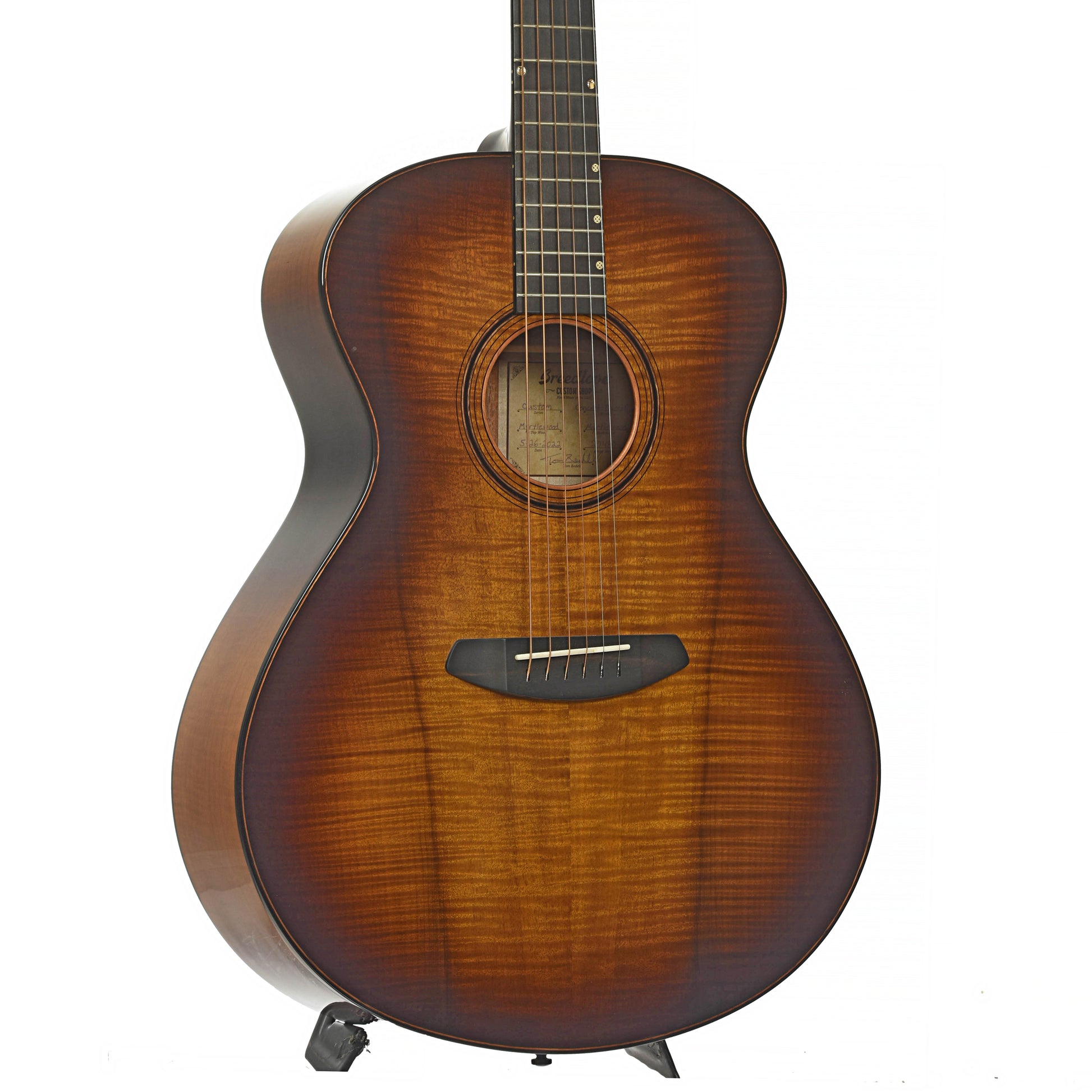 Front and side of Breedlove Elderly 50th Anniversary Custom Concerto Acoustic Guitar