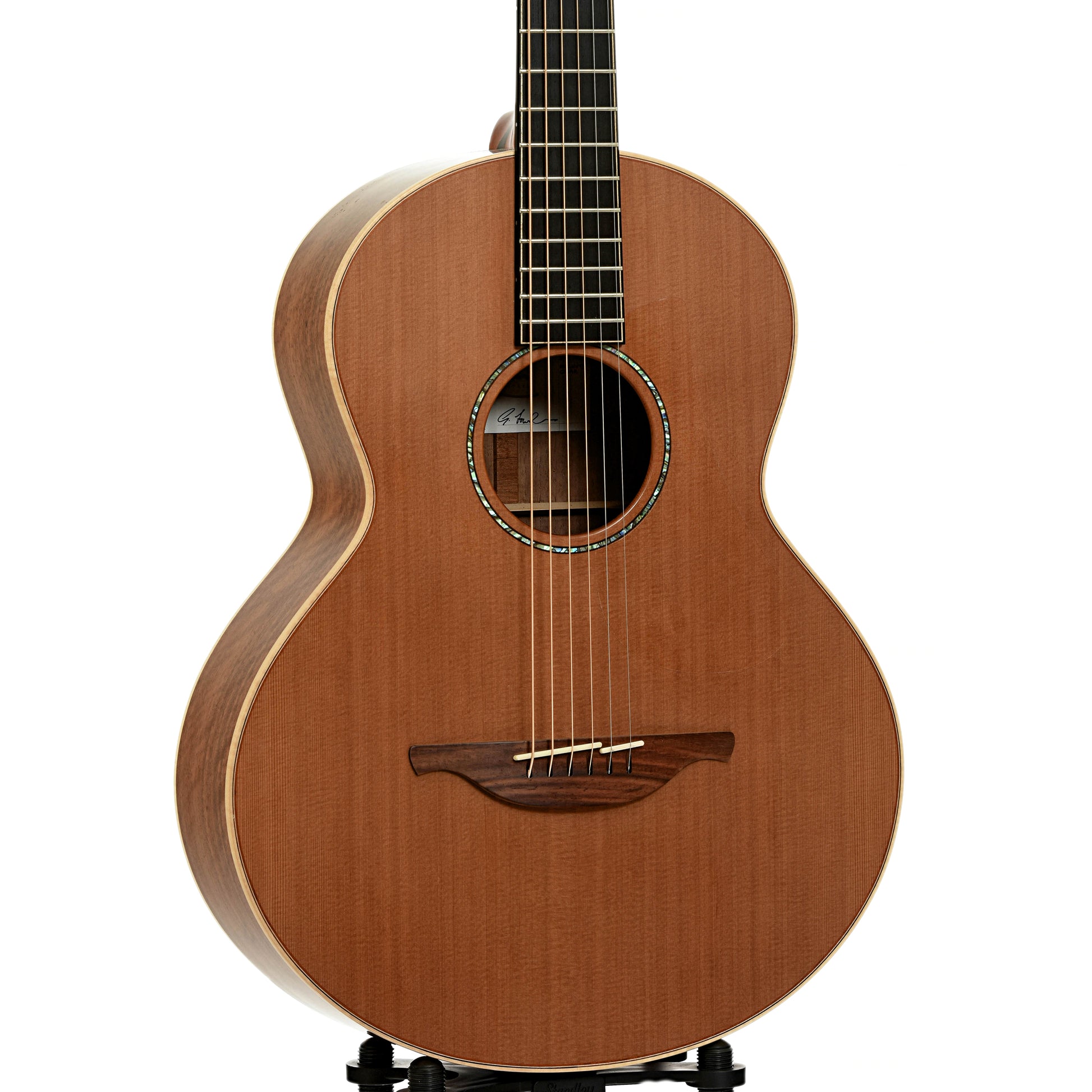 Front and side of Lowden S35 12-Fret Acoustic Guitar