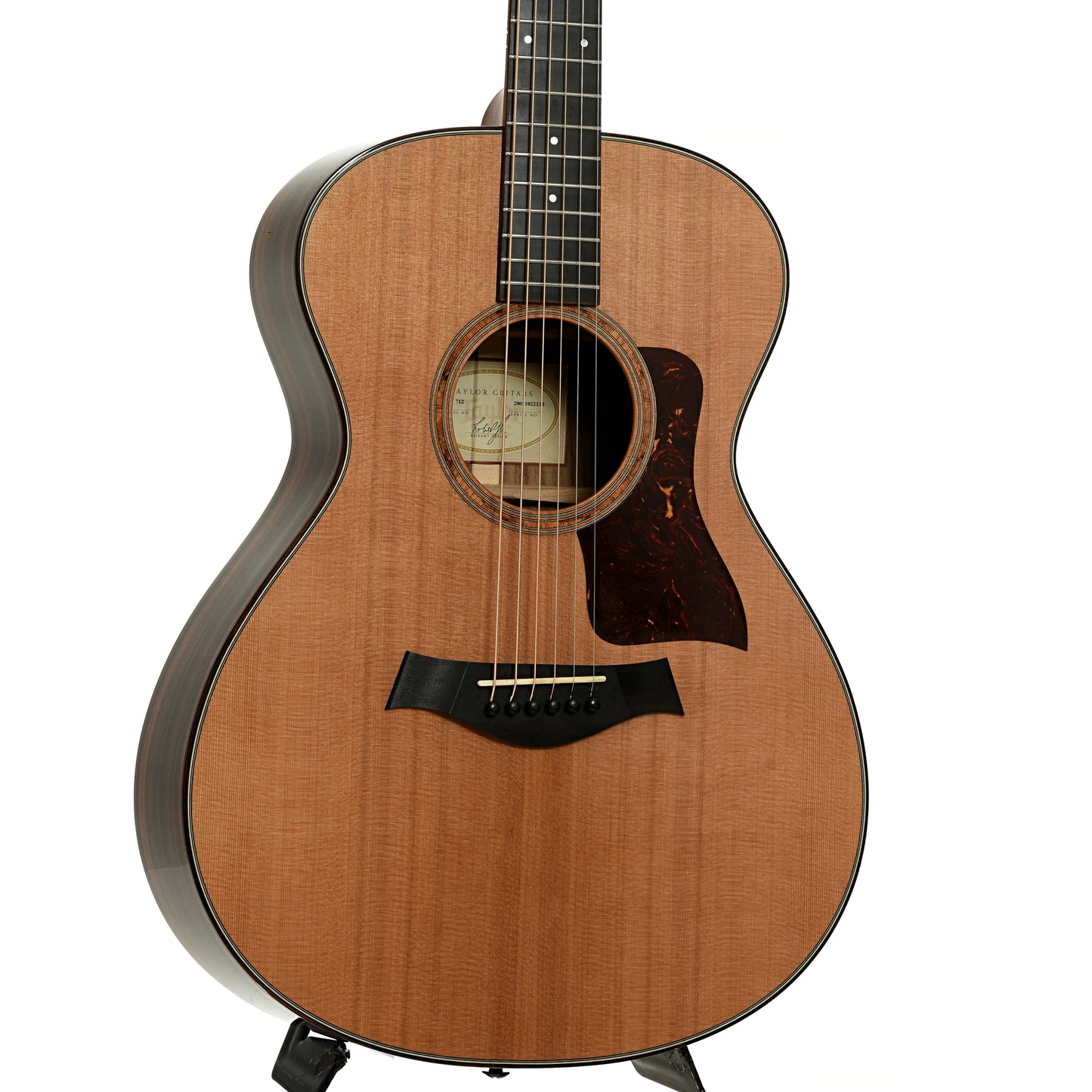 Front and side of Taylor 712 Acoustic Guitar 
