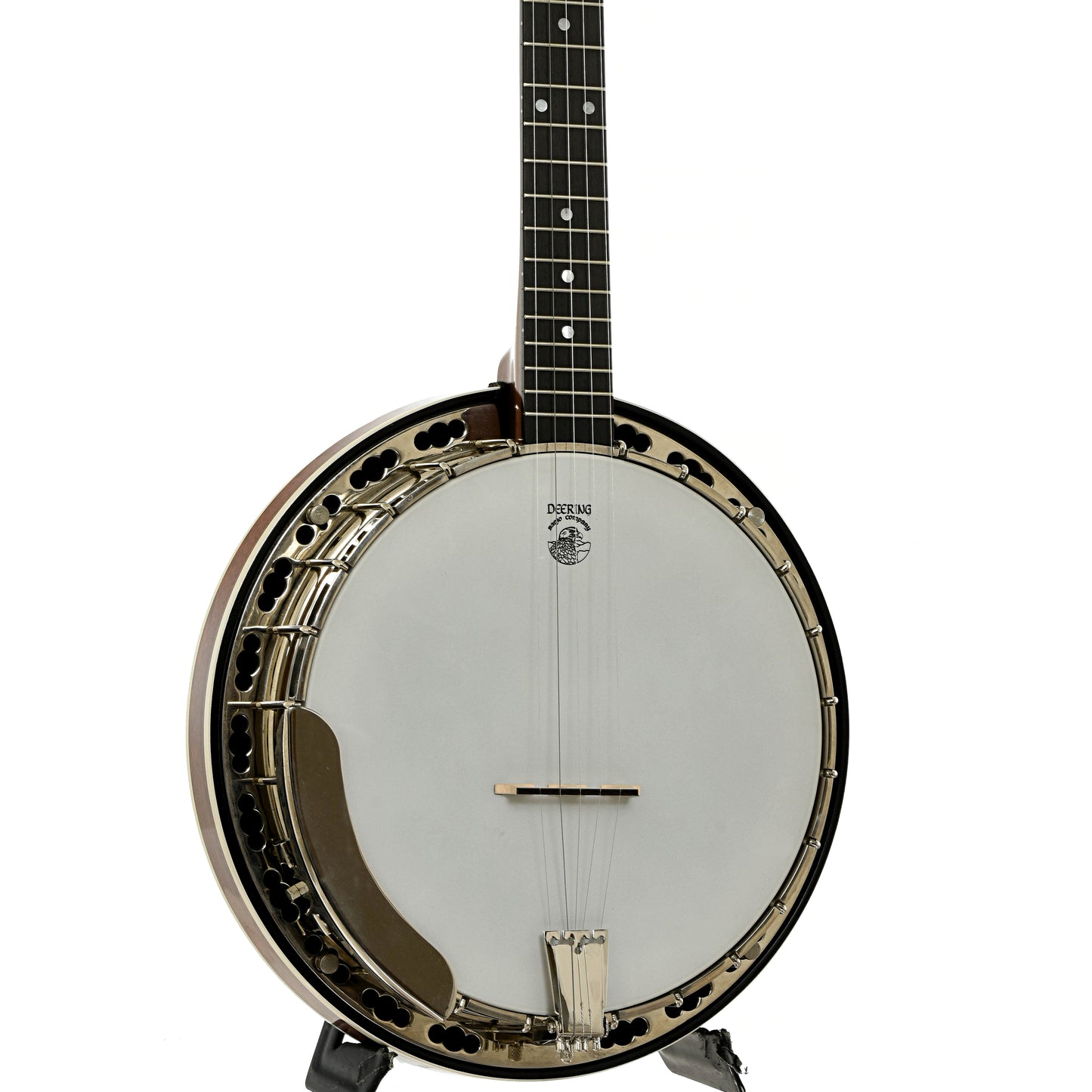 Front and side of Deering Sierra Mahogany Resonator Banjo