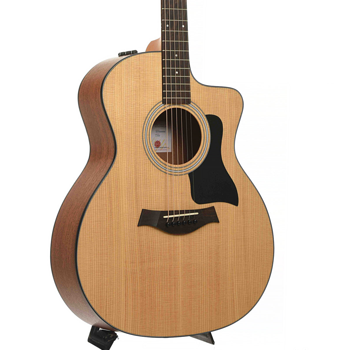 Taylor 114ce Acoustic-Electric Guitar & Gigbag, Front Angled