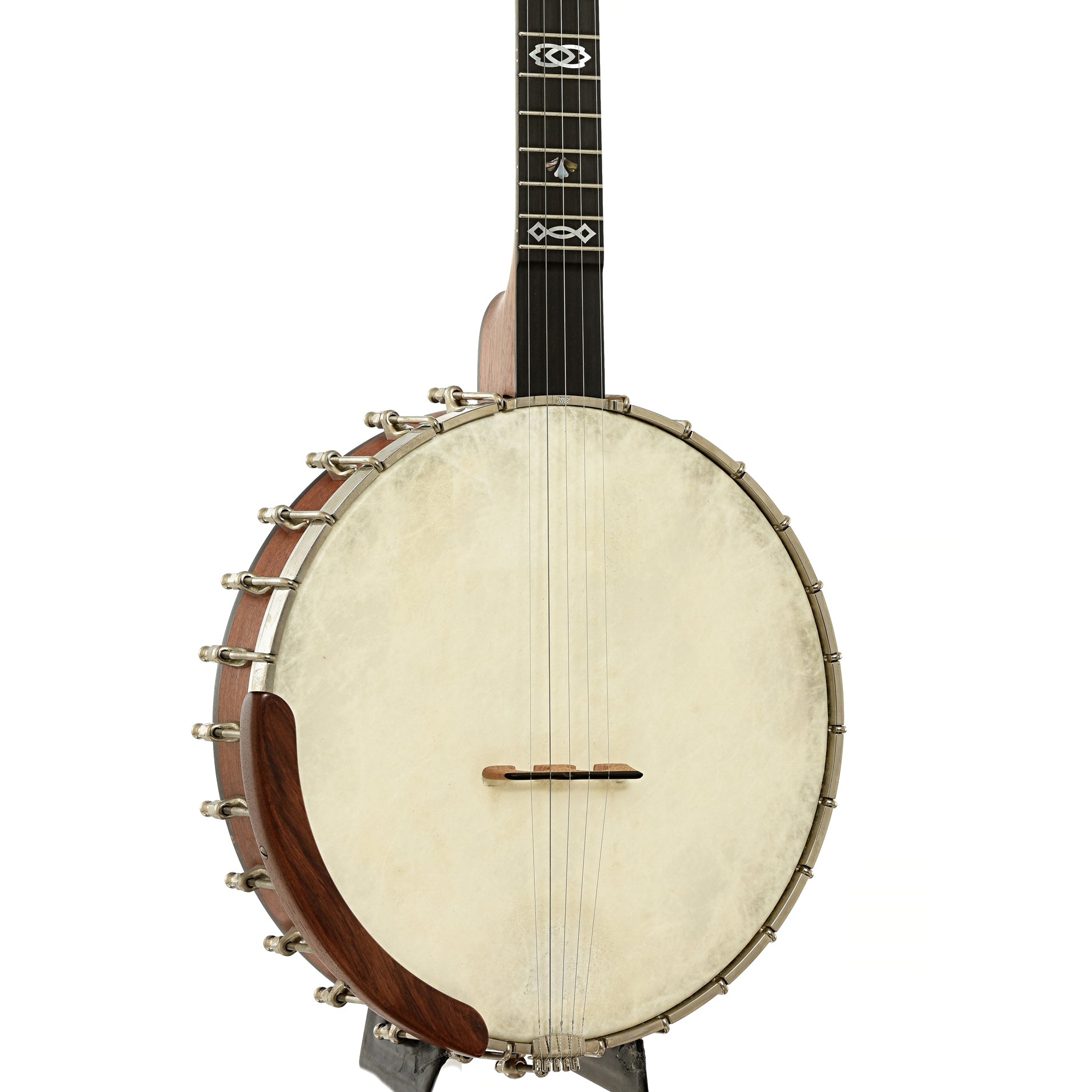 Front and side of Ome Celtic Alpha Open Back Banjo 
