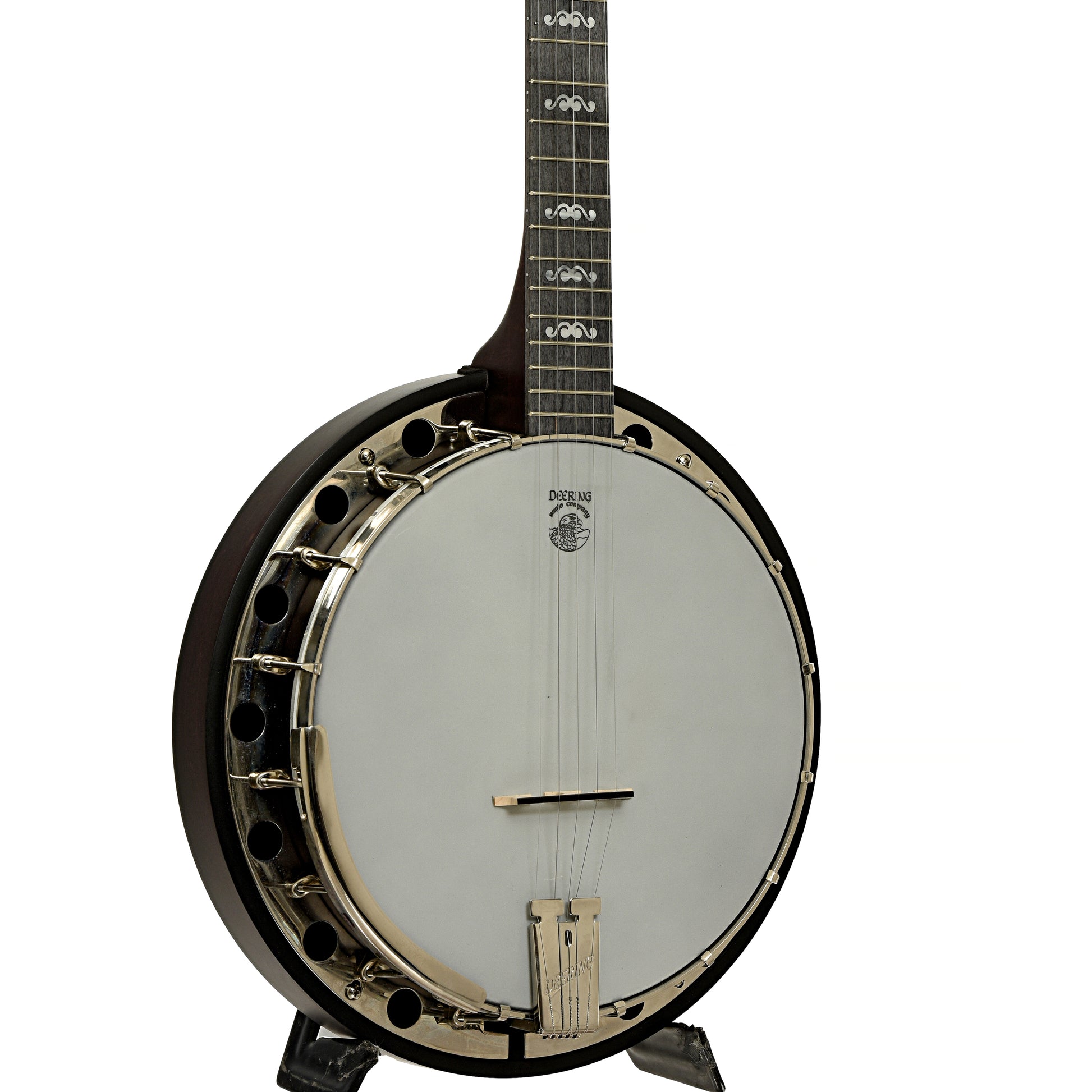 Front and side of Deering Artisan Goodtime 2 Resonator Banjo
