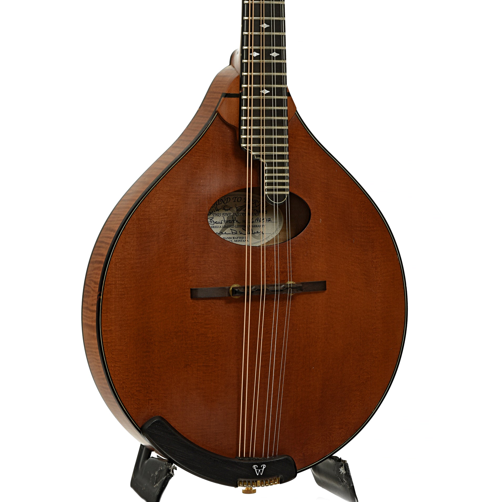 Front and side of Weber Beartooth A Style Mandolin 