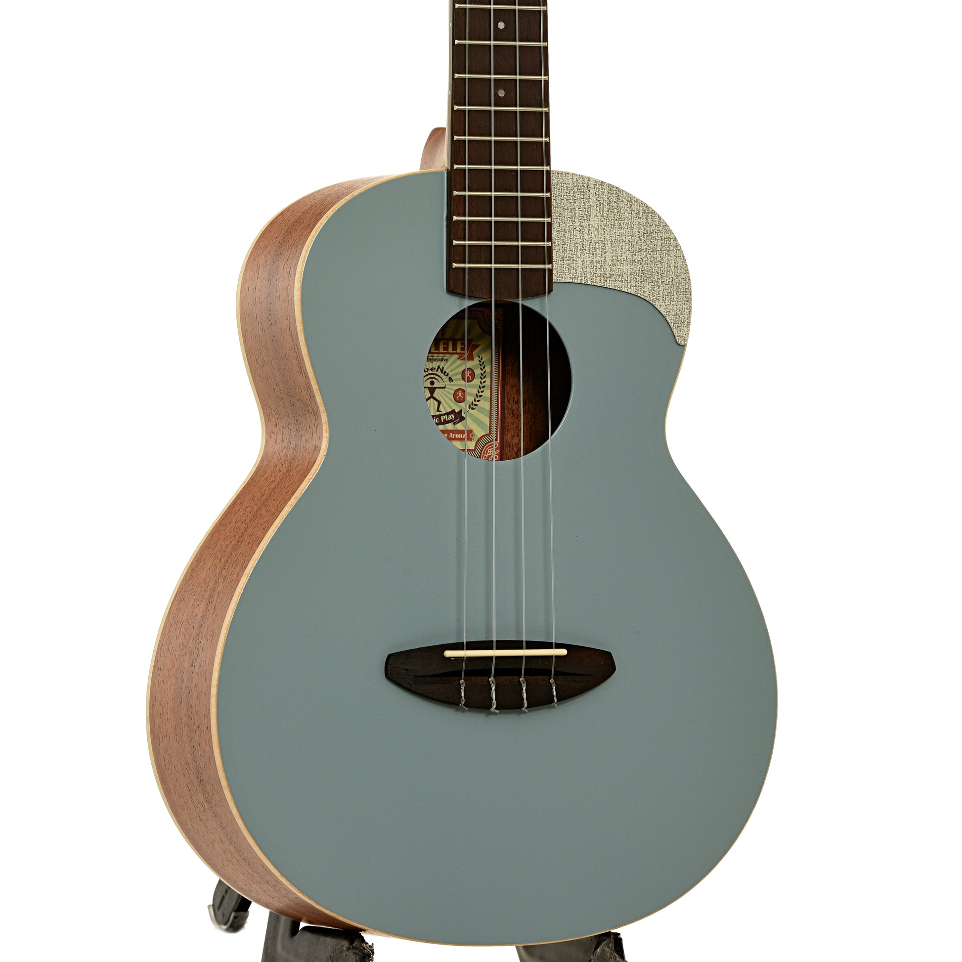 Front and side of aNueNue UT10 Blue Arona Tenor Ukulele