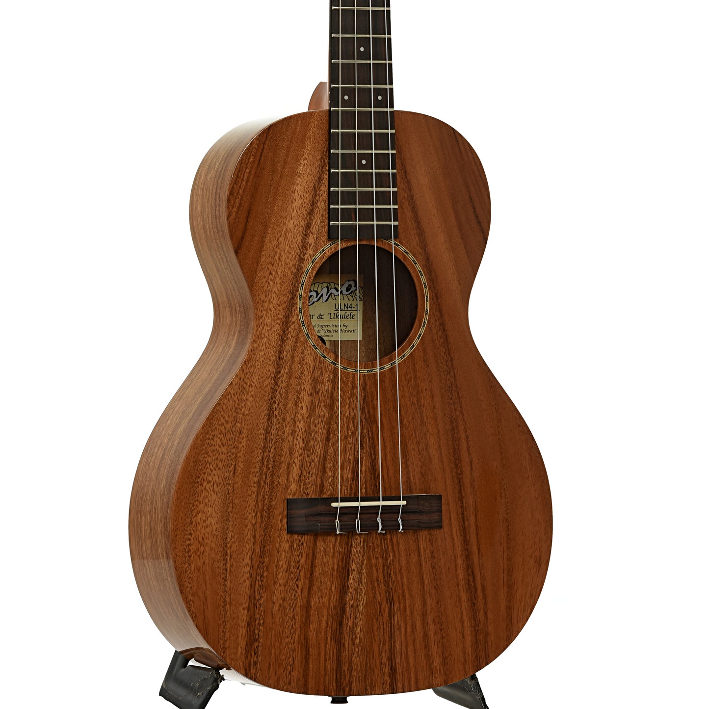 Front and side of Pono ULN4-1 Big Baritone Ukulele
