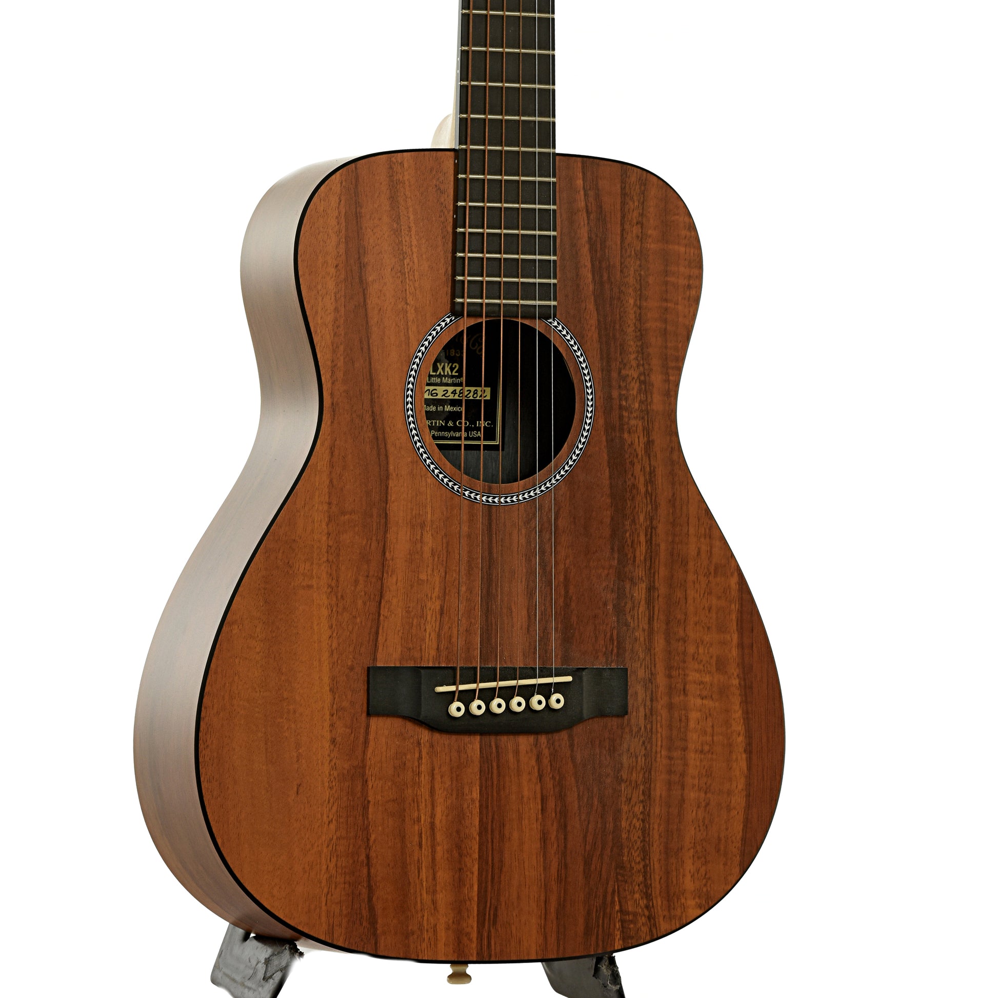 Front and side of Martin LXK2 Koa Little Martin Acoustic Guitar 