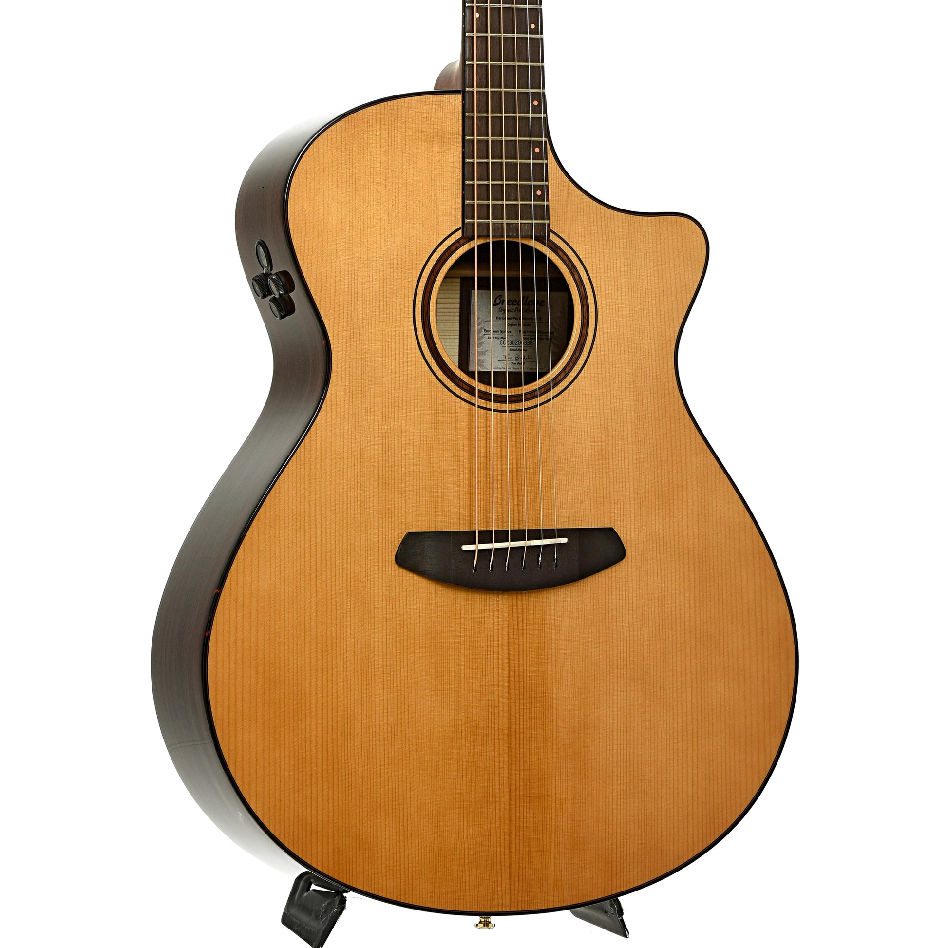 Front and side of Breedlove Performer Pro Concerto Aged Toner CE European-EI Rosewood Acoustic Electric Guitar