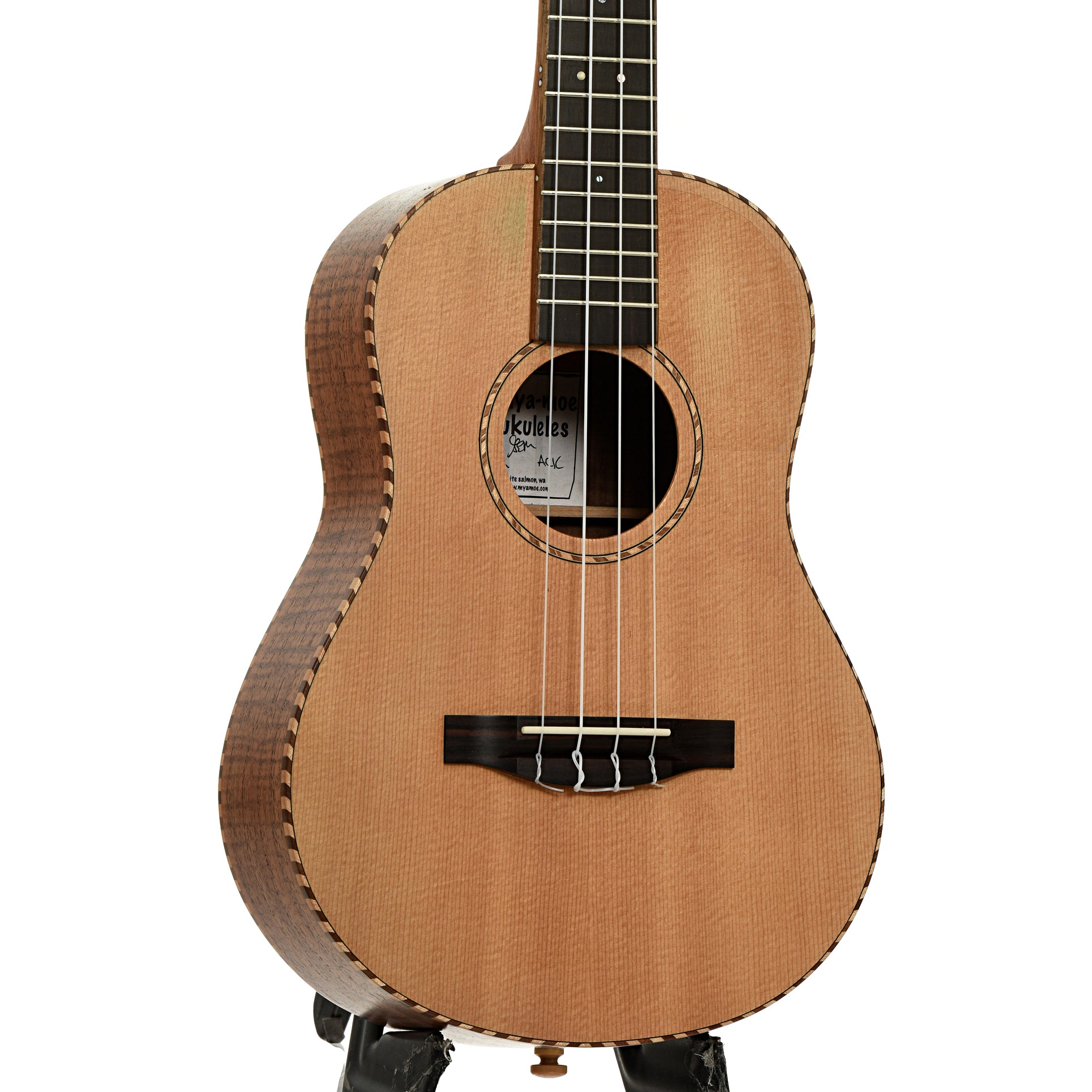 Front and side of Mya-Moe Mango Custom Tenor Ukulele