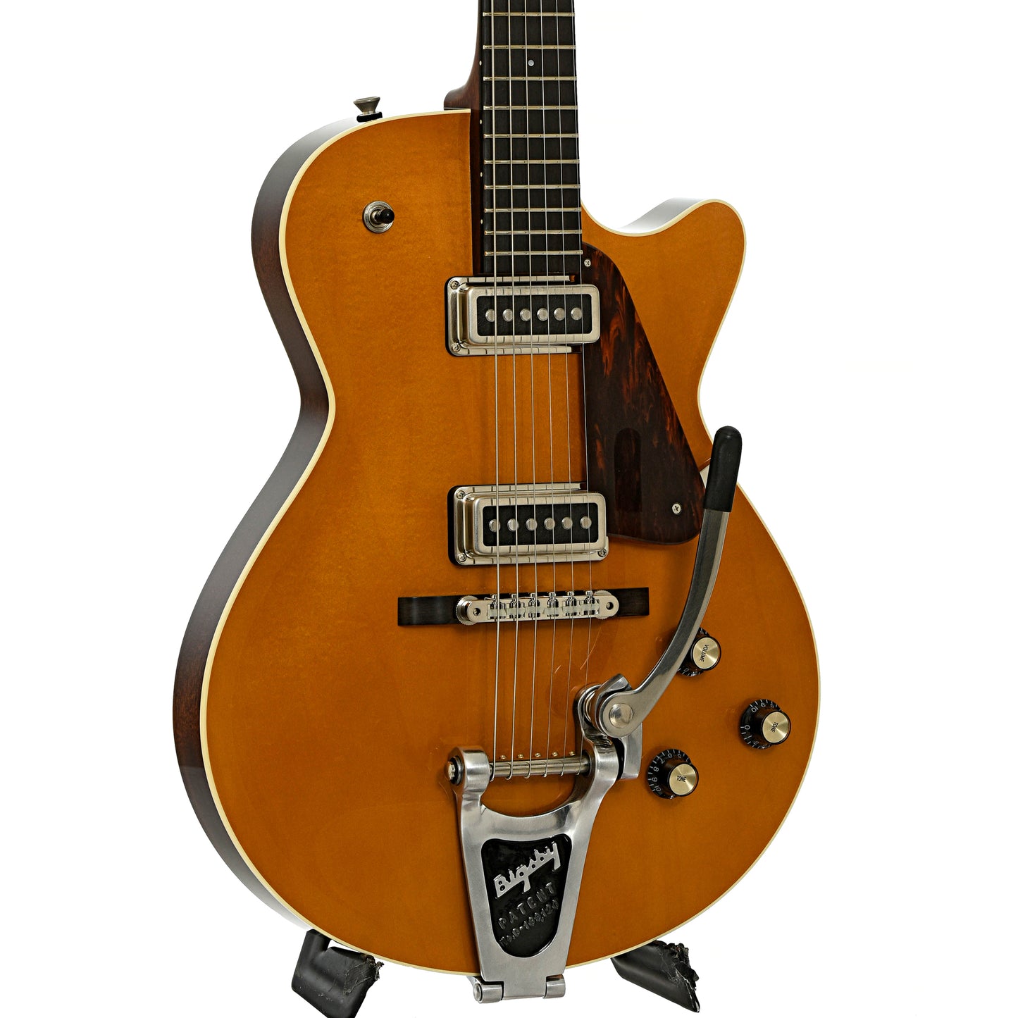 Front and side of Collings 470 JL Julian Lage Electric Guitar - Antiqued Blonde