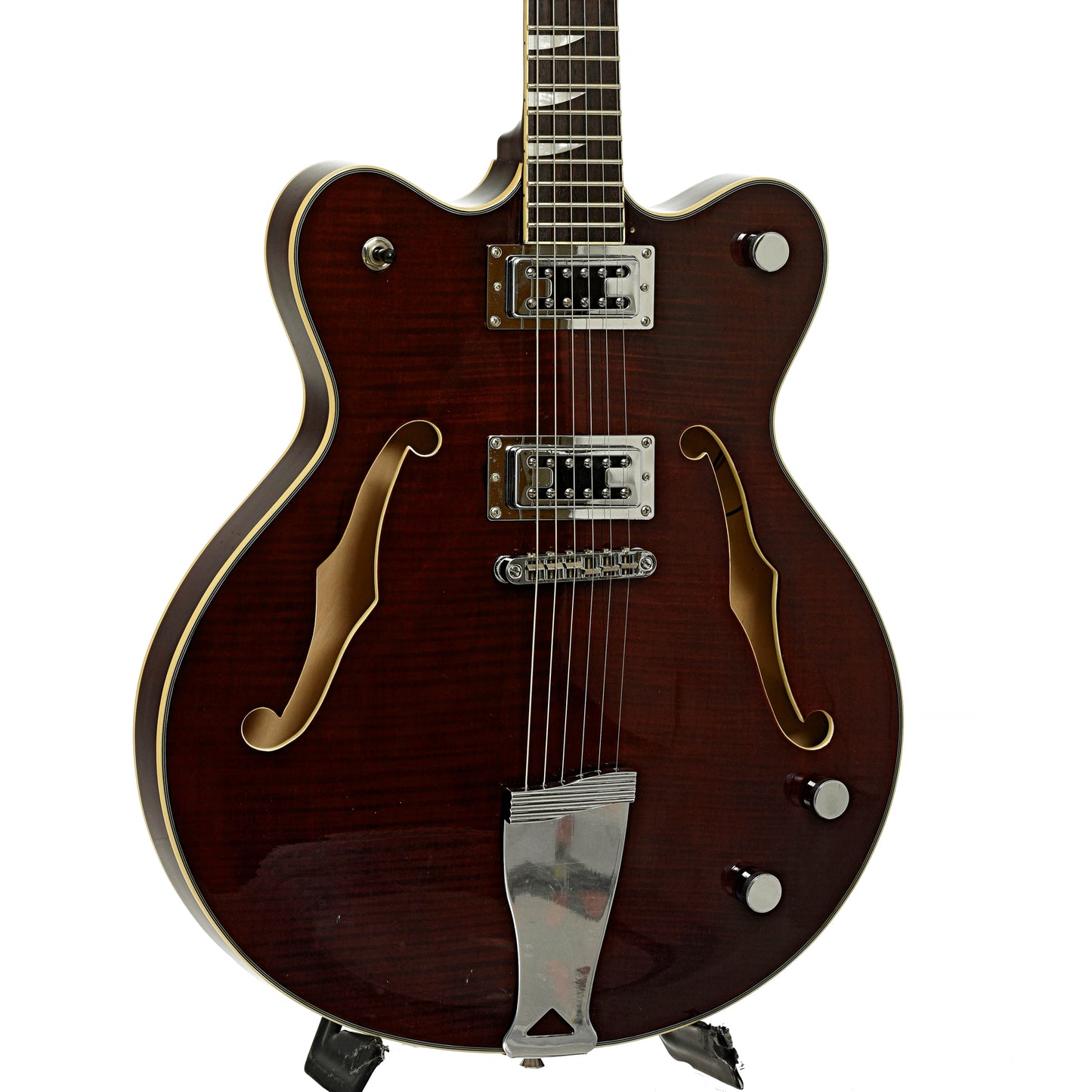 Font and side of Eastwood Classic 6 Semi-Hollowbody Electric Guitar