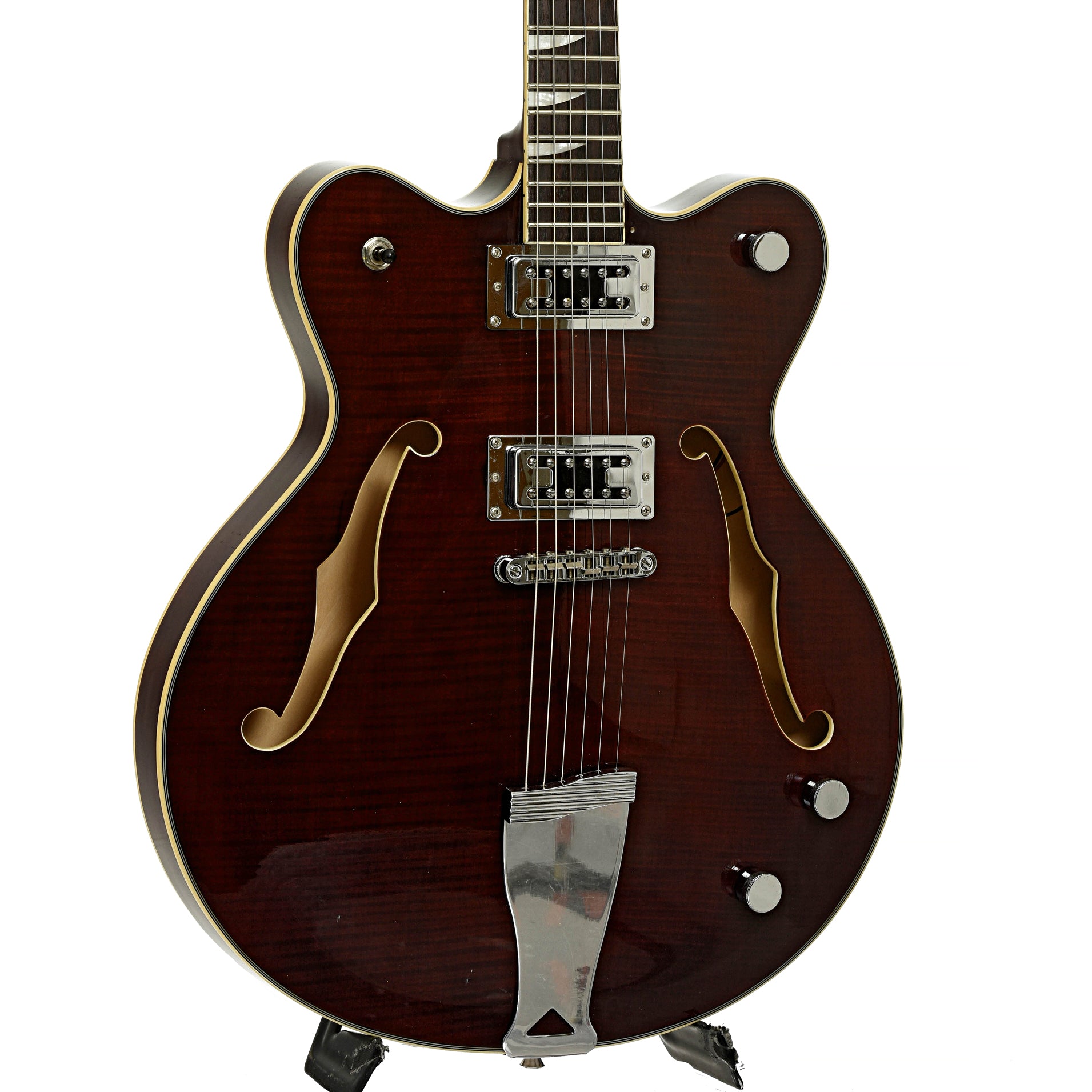 Font and side of Eastwood Classic 6 Semi-Hollowbody Electric Guitar