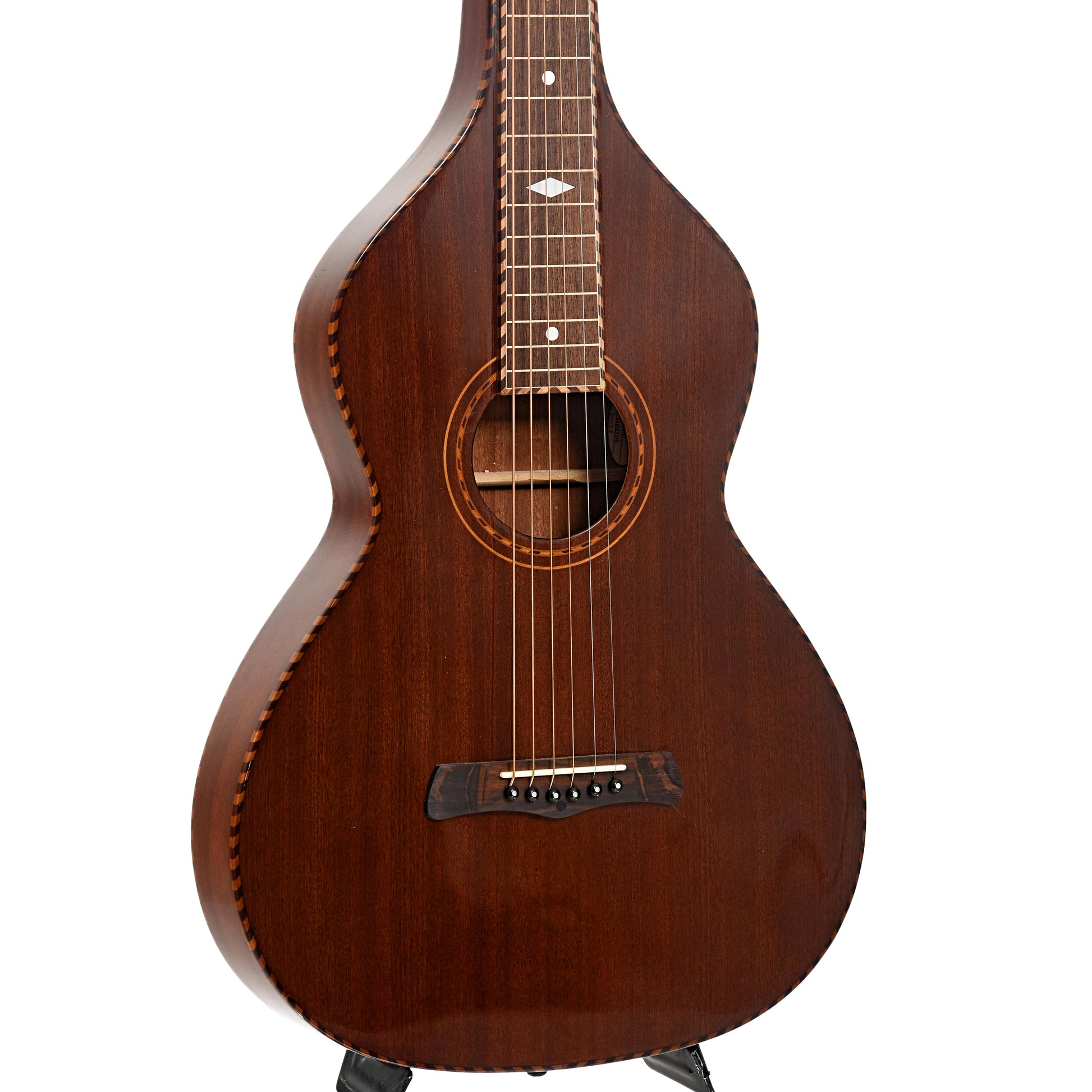 Front and side of Gold Tone SM Weissenborn Plus & Case, Shopworn