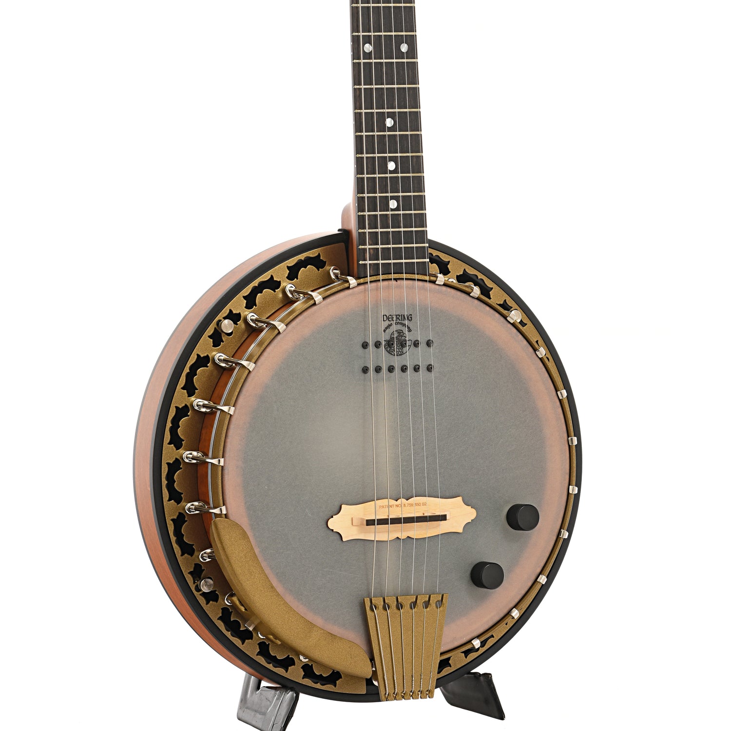 Front and side of Deering Phoenix 6-String Acoustic-Electric Banjo 