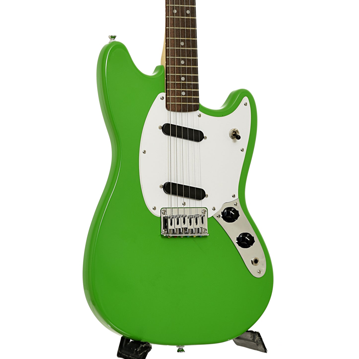 Front and side of Squier Sonic Mustang Electric Guitar