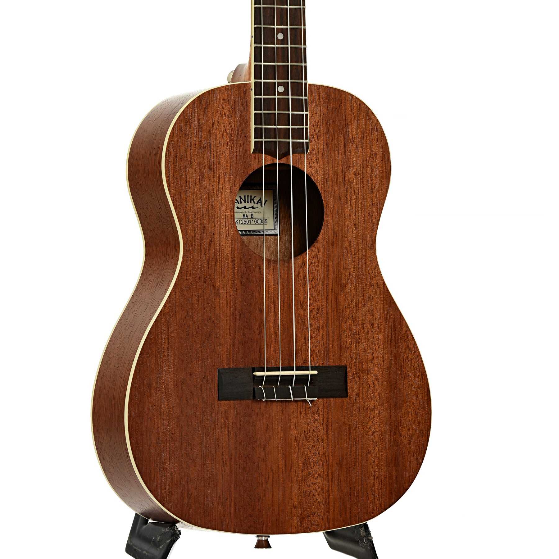 Front and side of Lanikai MA-B Mahogany Baritone Ukulele 
