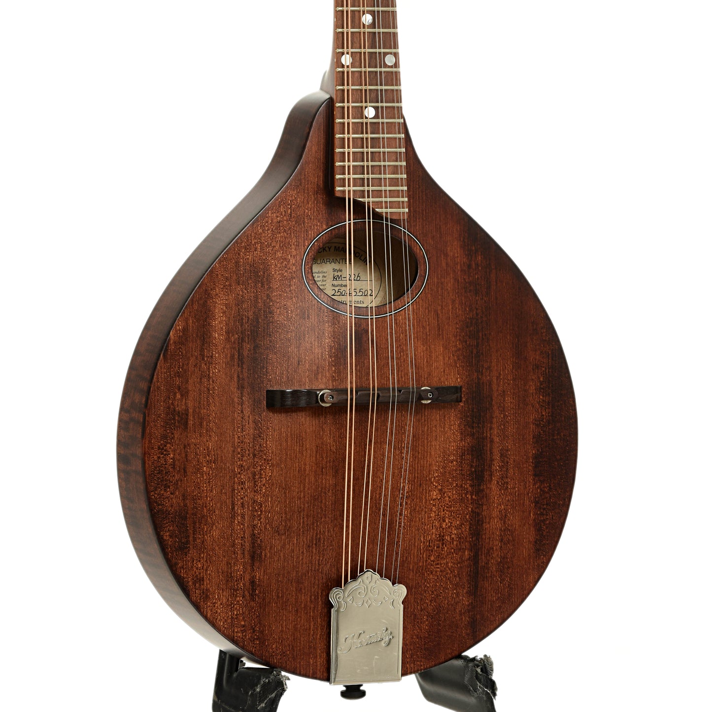 Front and side of Kentucky KM-226 Oval Hole A-Model Mandolin